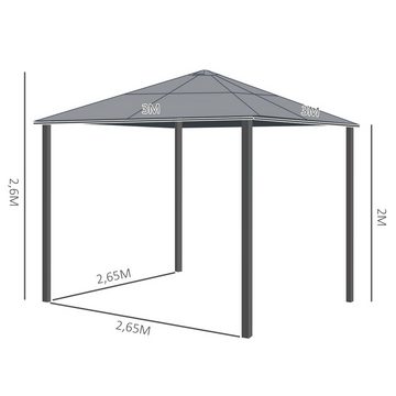 Outsunny Pavillon Pavillon, mit 1 Seitenteilen, (Set, Pavillon mit PC-Dach; - 8 x Heringe), BxT: 300x300 cm