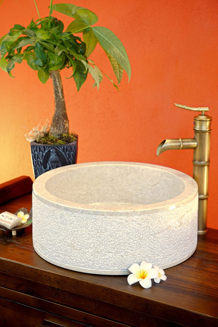 Kinaree Waschbecken Naturstein Marmor creme (1-St)