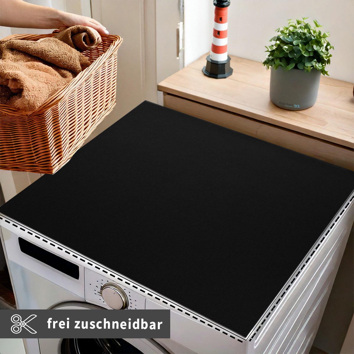 Tabletop Antirutschmatte Waschmaschinen-Auflage schwarz rutschfest, waschbar, 1-St., Textil-Finish Gummi-Matte als Trockner Waschmaschinen-Unterlage