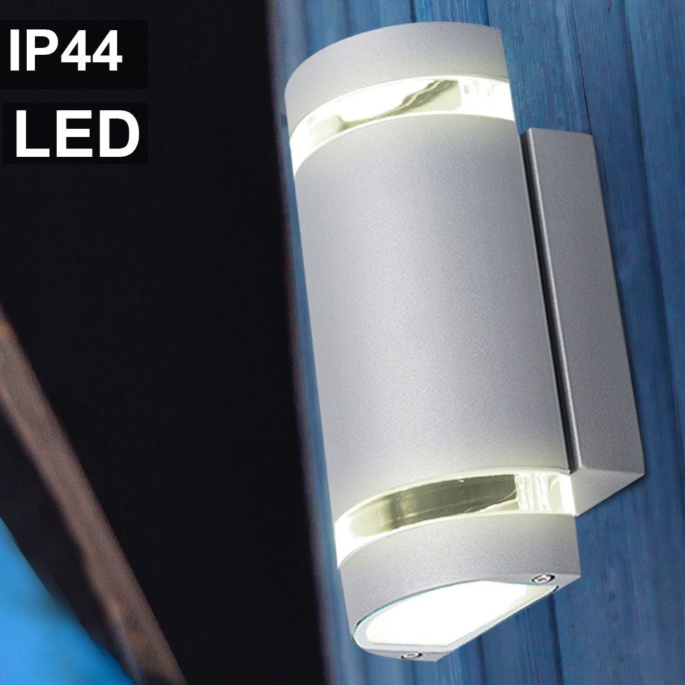 Design LED Außenwandleuchte Aluminium Wandleuchte Aussen Leuchten Hof Wand Lampe 