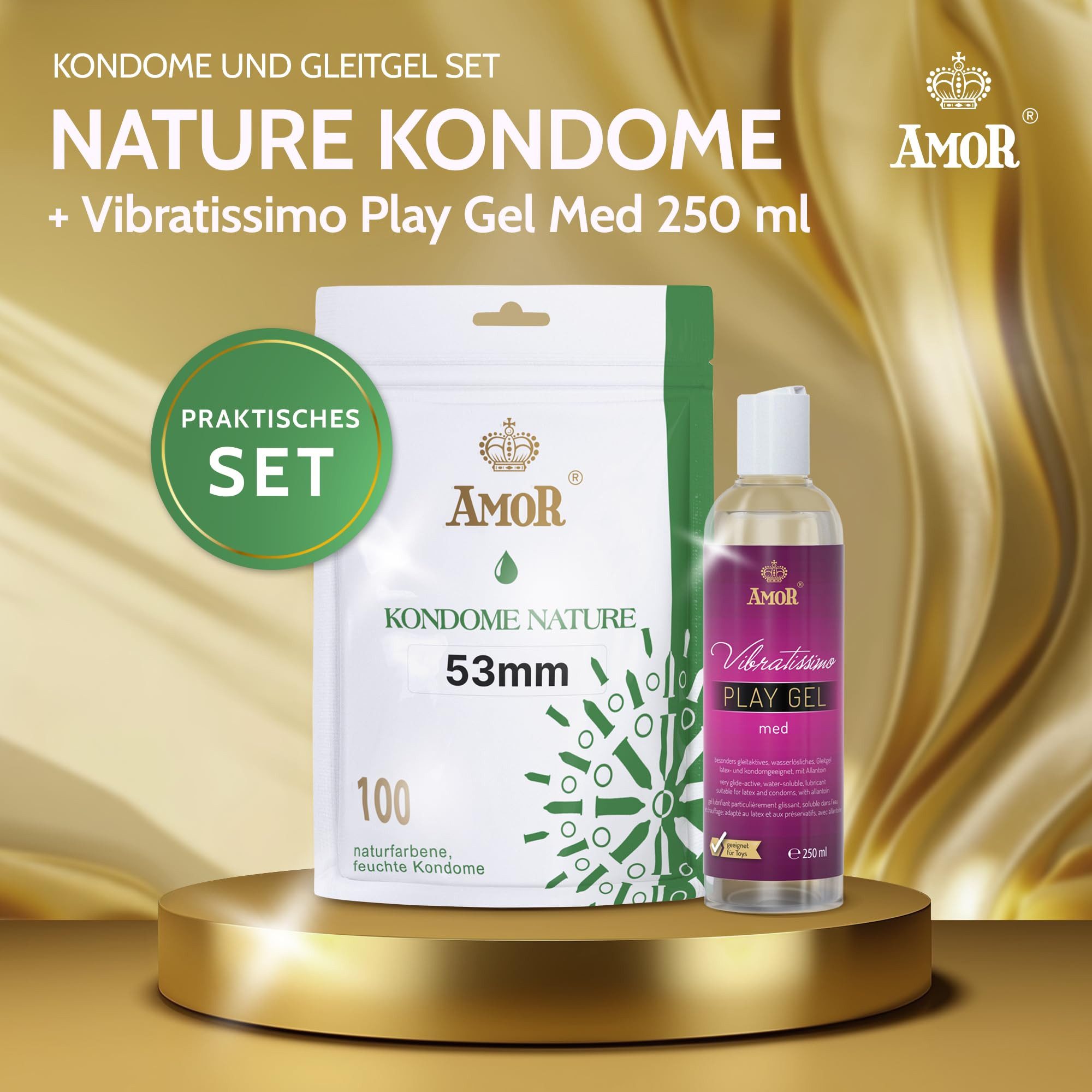 Amor Kondome AMOR Premium Kondom & Gleitgel Set, Nature