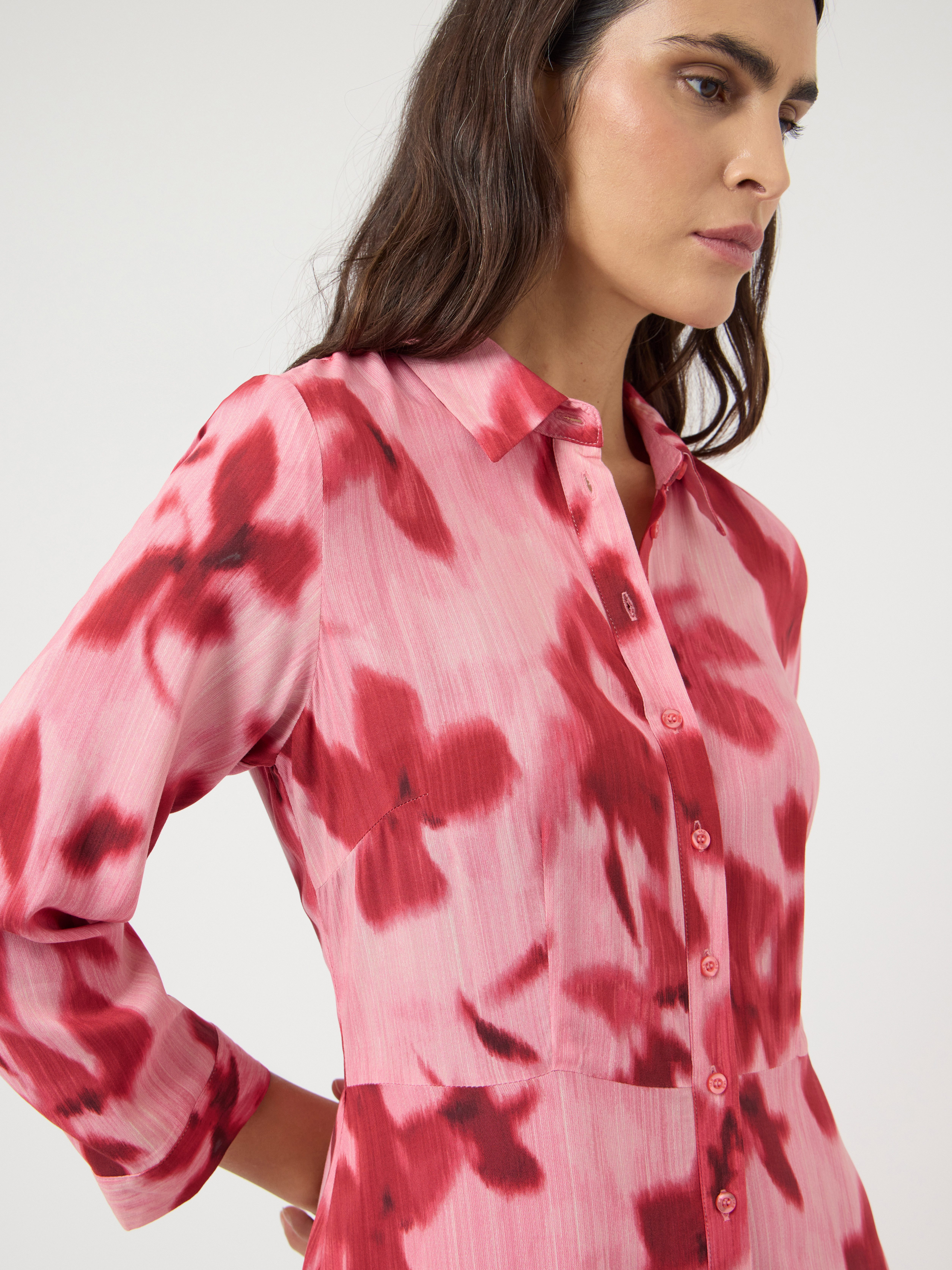 Y.A.S Hemdblusenkleid YASSAVANNA LONG SHIRT DRESS Viskose, loose fit