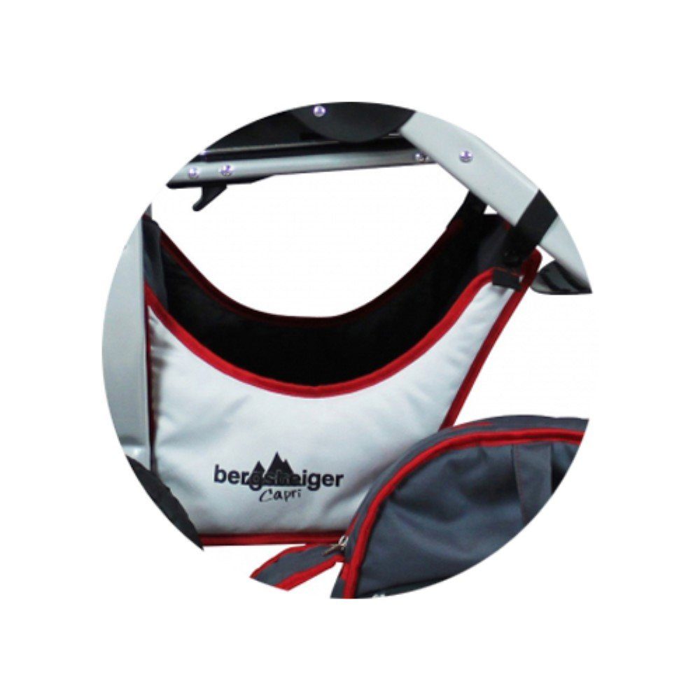 bergsteiger Kinderwagen-Tasche Capri Einkaufskorb, Ersatztasche für das Capri Gestell grey & red stripes