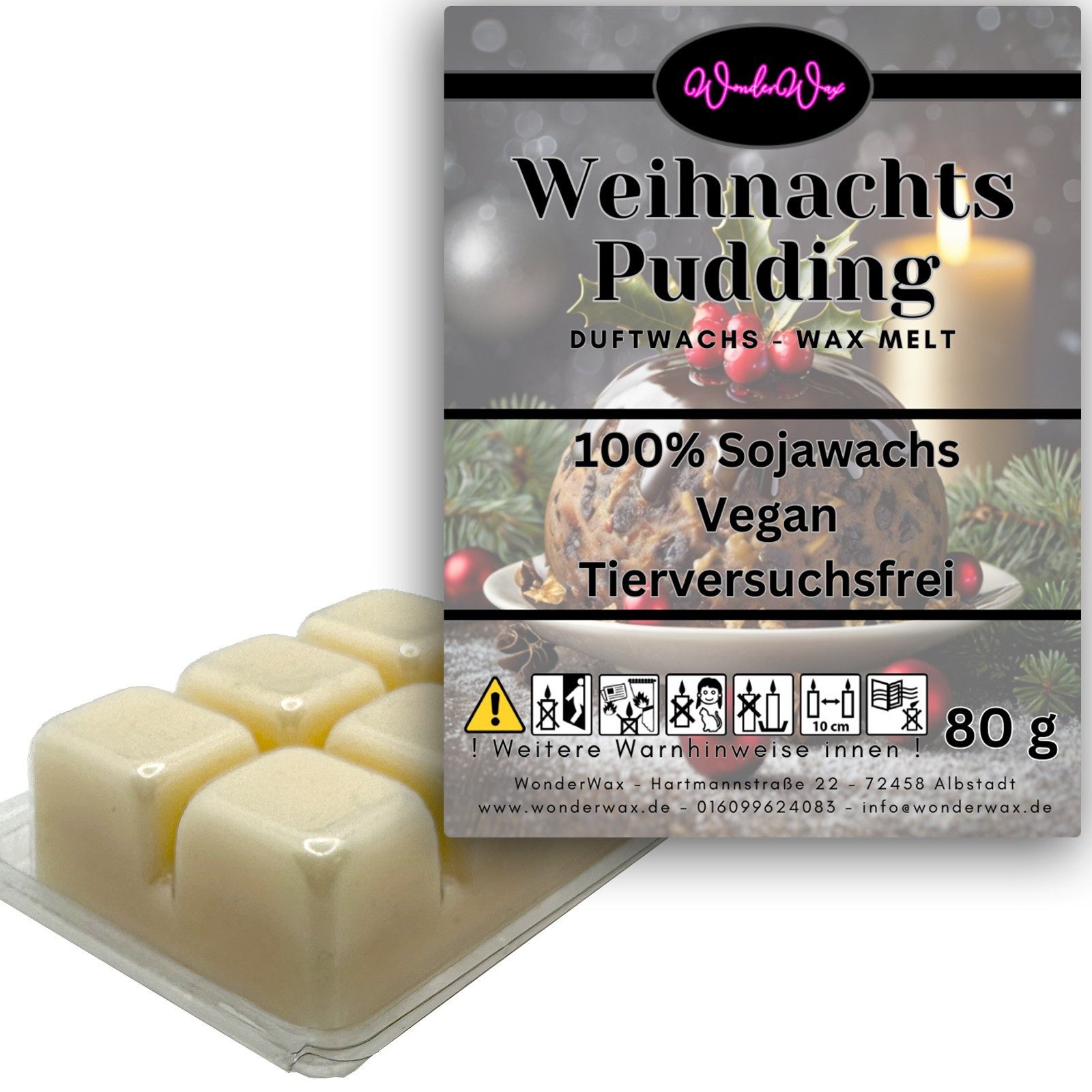 WonderWax Duftwachs WonderWax® Duftwachs 6 Würfel, (Weihnachtspudding), Duftrichtung: Weihnachtspudding