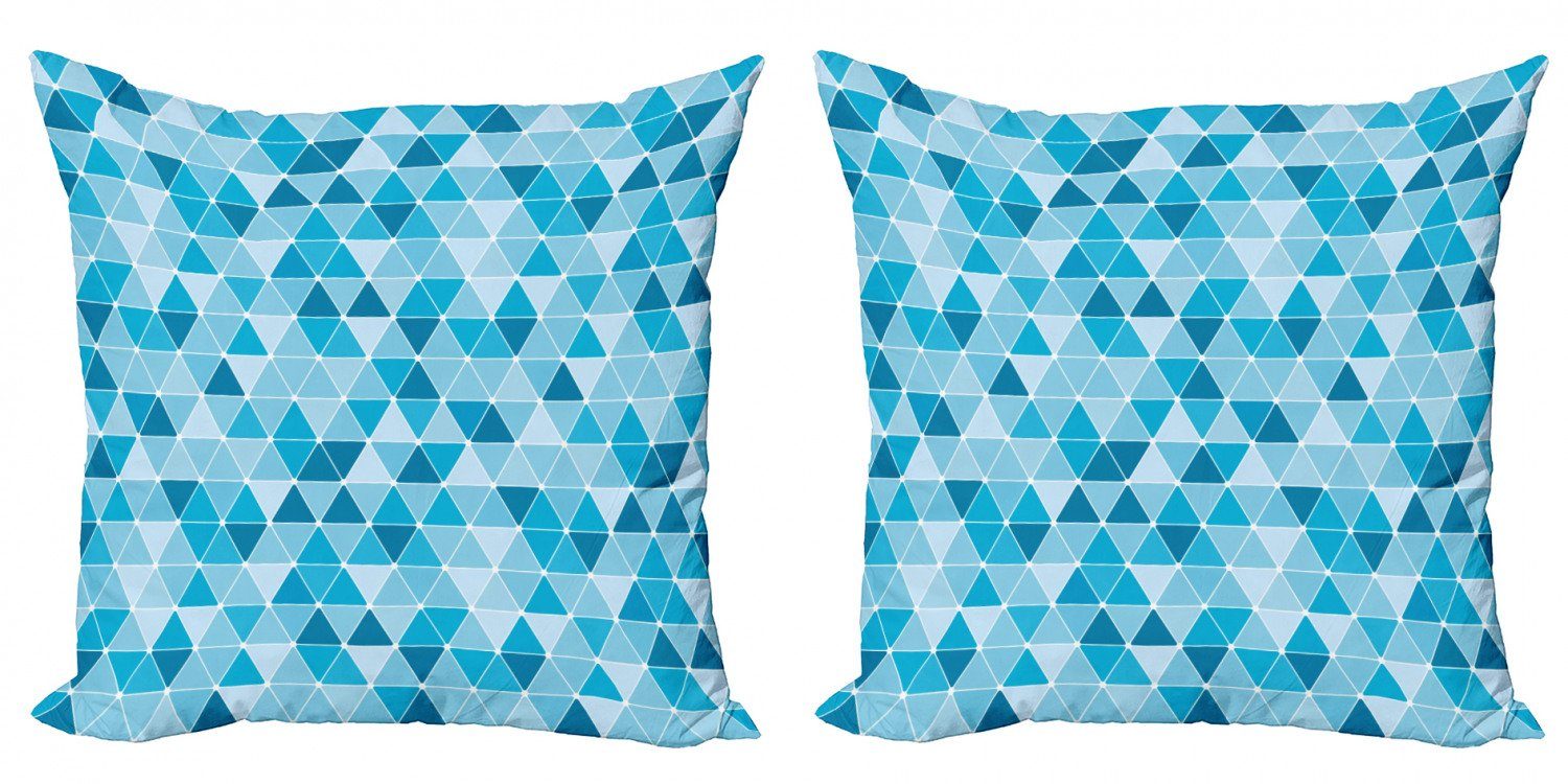 Kissenbezüge Modern Mosaik Doppelseitiger Accent Geometrische Stück), Blau Triangles Abakuhaus (2 Digitaldruck