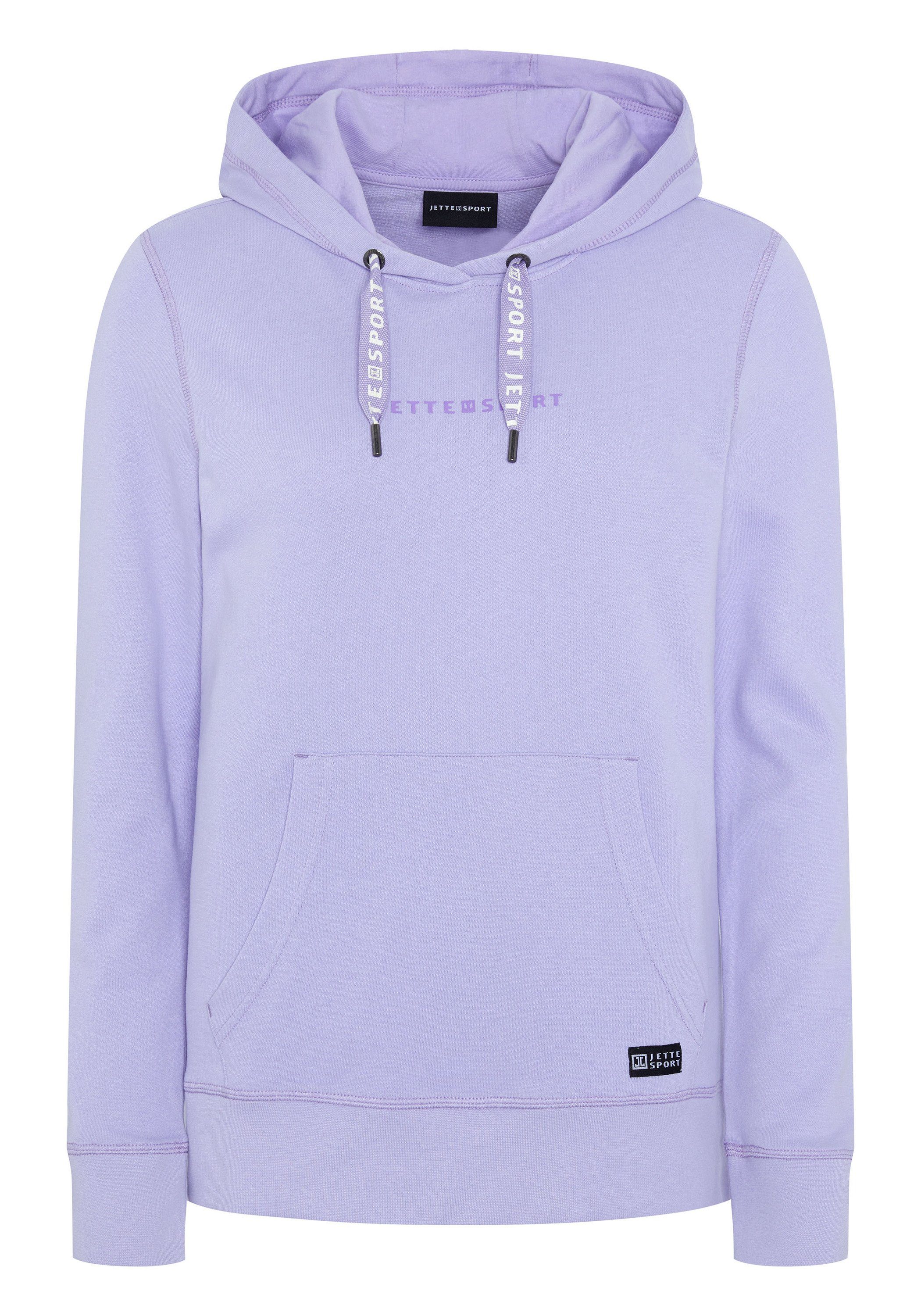 JETTE SPORT Kapuzensweatshirt mit Logo-Akzenten Lavender 15-3817