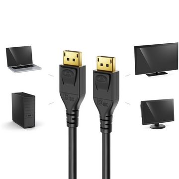 deleyCON deleyCON 4m DisplayPort Kabel 4K 8K UHD 1.4 HBR3 Display Port Kabel Video-Kabel