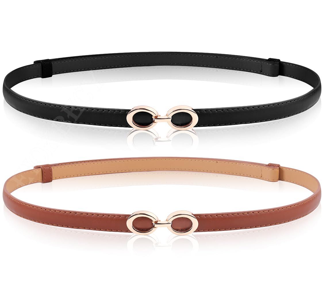 Zaewry Hüftgürtel Frauen Dünner elastischer Gürtel für Kleider Dünne Retro Stretch Taille Gürtel mit goldener Schnalle