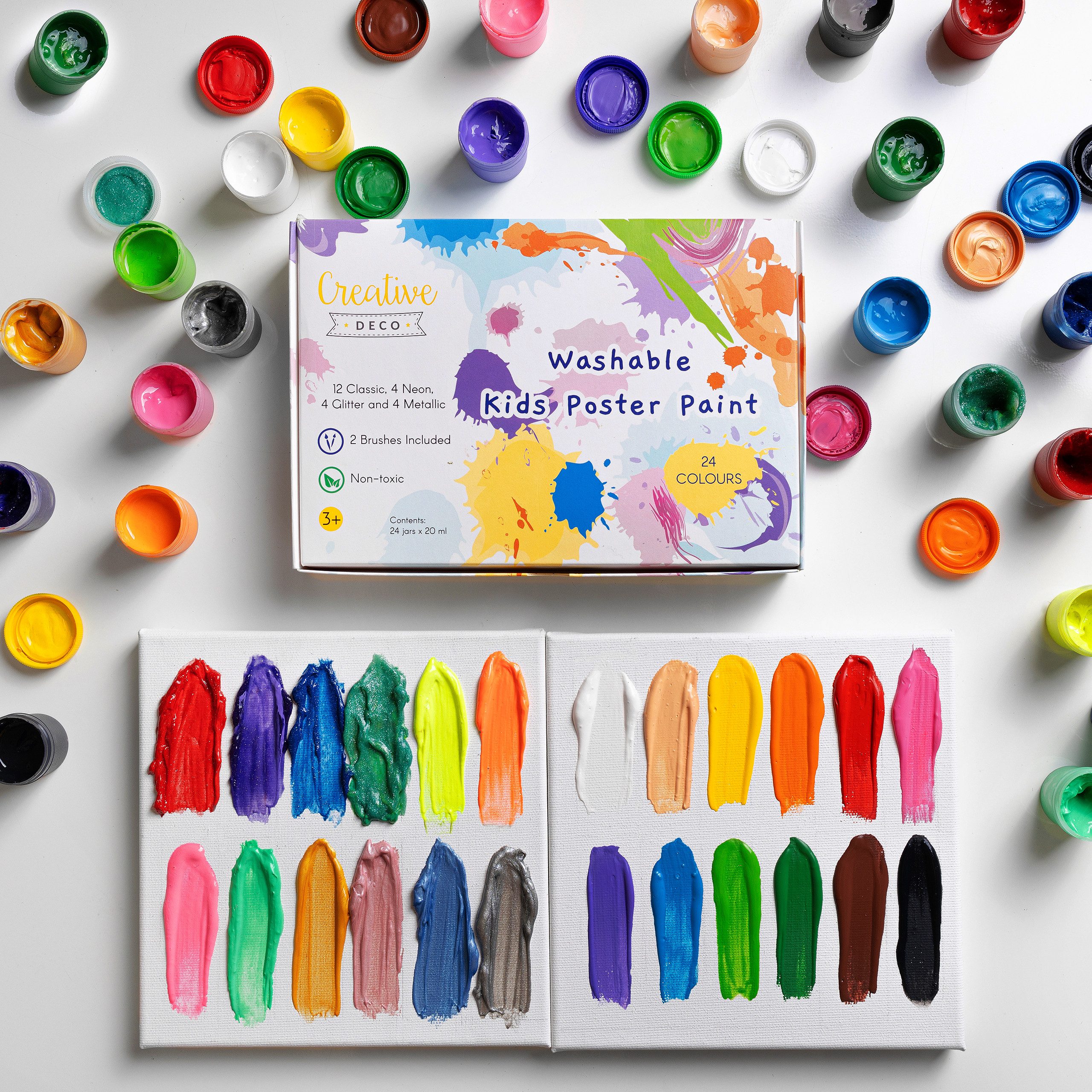 Creative Deco Fingerfarbe Fingerfarben Kinder Ungiftig Bastelfarben, auf Wasserbasis