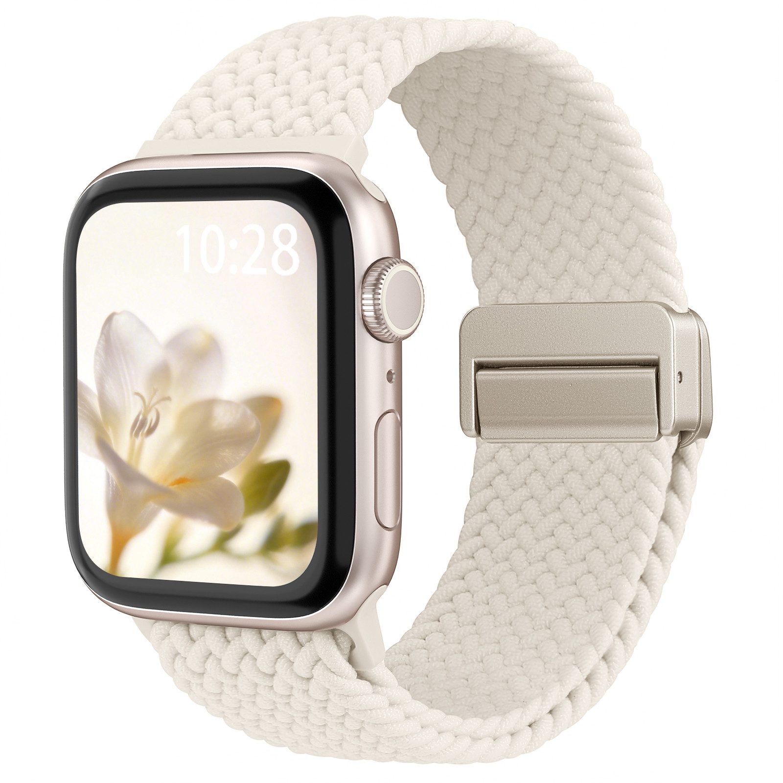 Fintie Smartwatch-Armband Geflochtenes Armband für Apple Watch 11 10 9 8 7 6 5 4 3 2 1 SE 3/2/1, Damen Herren Elastisches Nylonband für Apple Watch 40mm 41mm 42mm 38mm