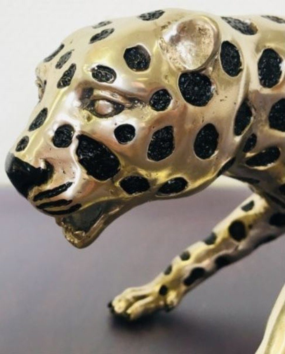 Casa Padrino 18 Gepard x Bronzefigur Schwarz 14 / Luxus H. Luxus 62 Qualität x cm - Dekofigur Silber