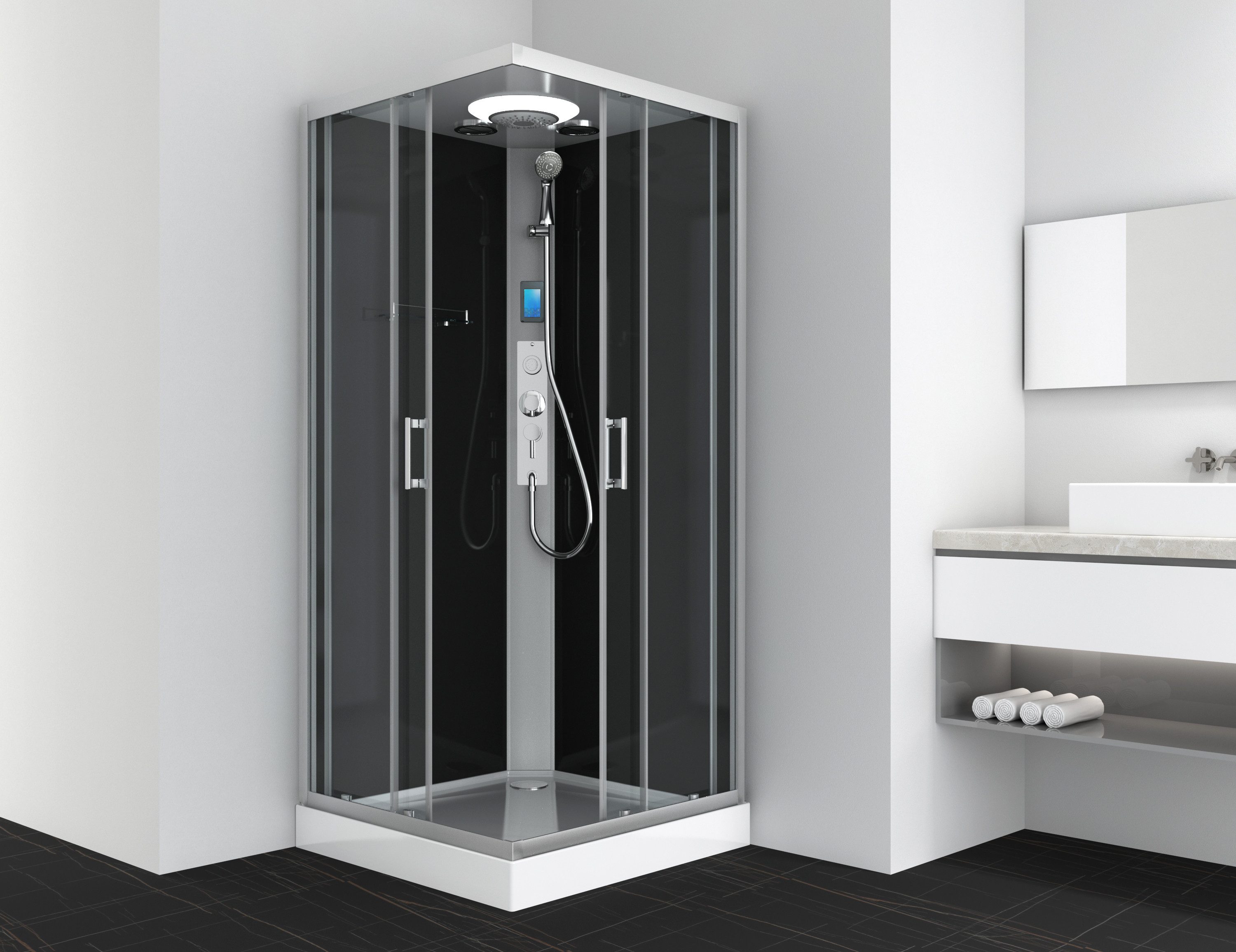 Sanotechnik Komplettdusche MIAMI, BxT: 90x90 cm, Sicherheitsglas, LxBxH: 90x90x215cm