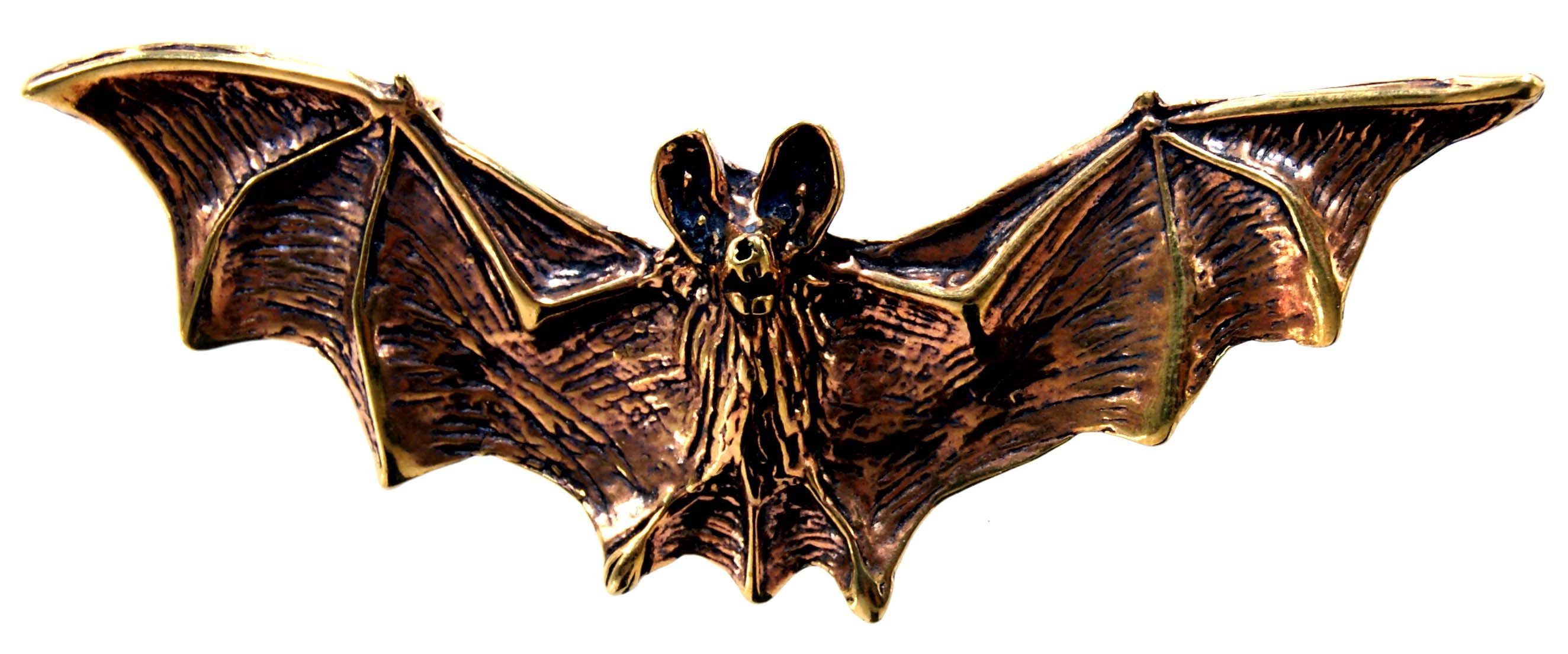 Kiss of Leather Kettenanhänger großer Gothic Anhänger Bronze LARP Fledermaus Vampir Bat plastischer