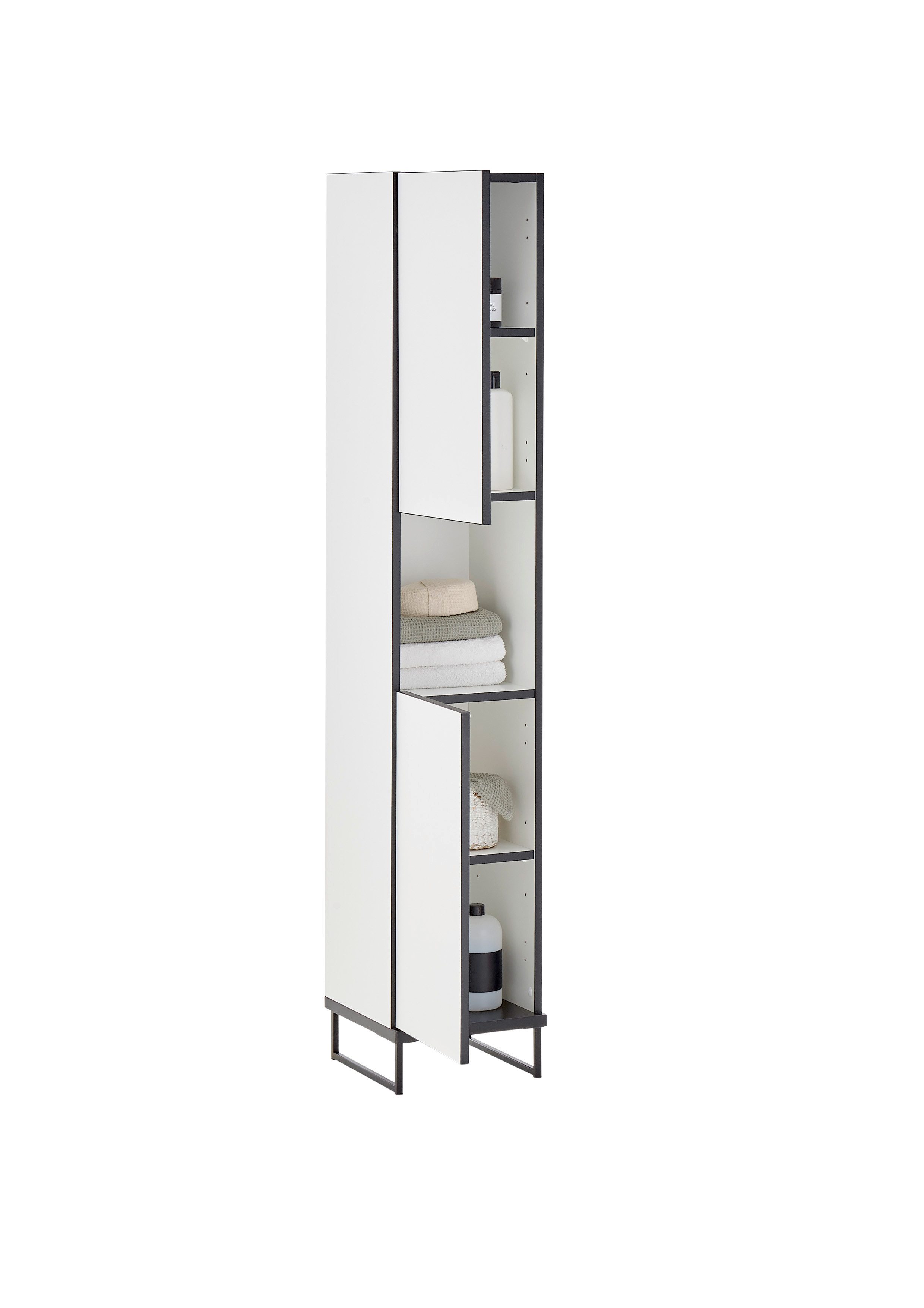 moebel-dich-auf Hochschrank VEGAS (Badezimmerschrank Badregal) Weiß günstig online kaufen