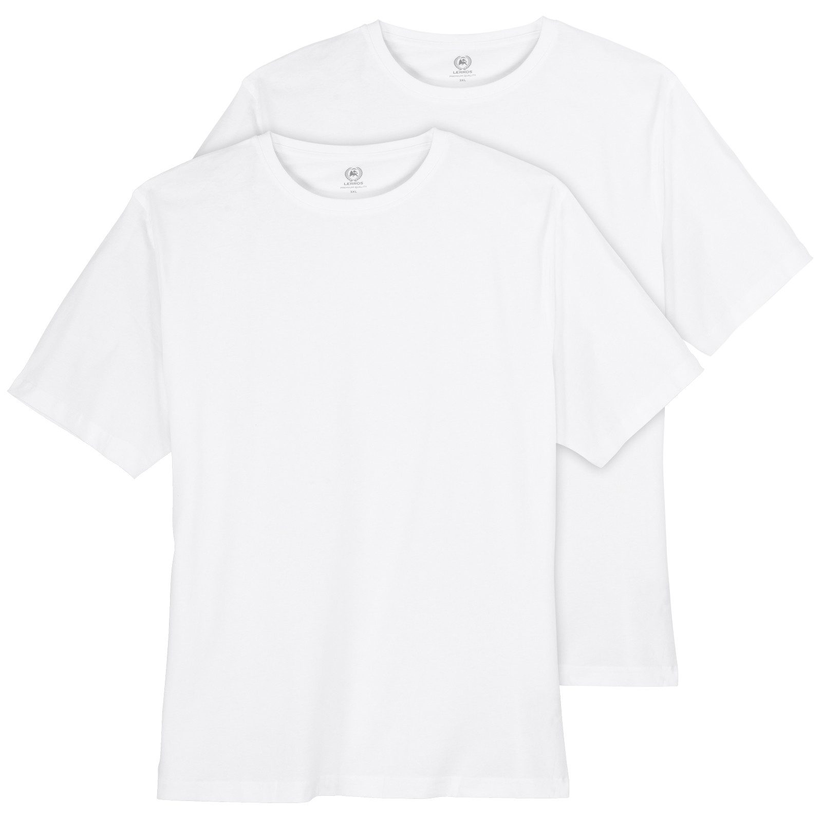 LERROS Rundhalsshirt Lerros XXL T-Shirt 2er-Pack weiß