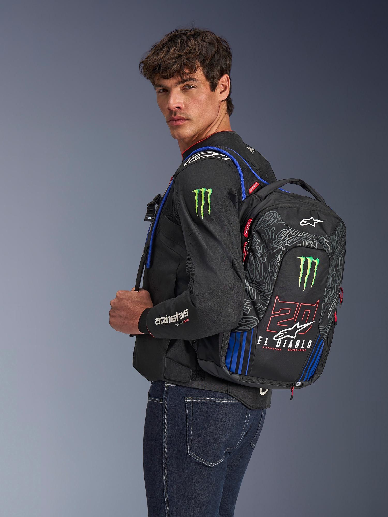 Alpinestars Rucksack FQ20 City Hunter V2 Monster Motorradrucksack, abnehmbare Trageriemen