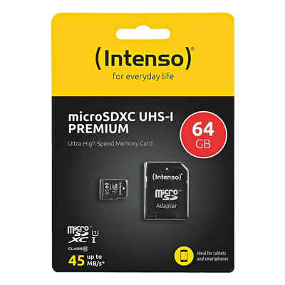Intenso »Premium« Speicherkarte (64 GB, 45, für Handy & Smartphone)