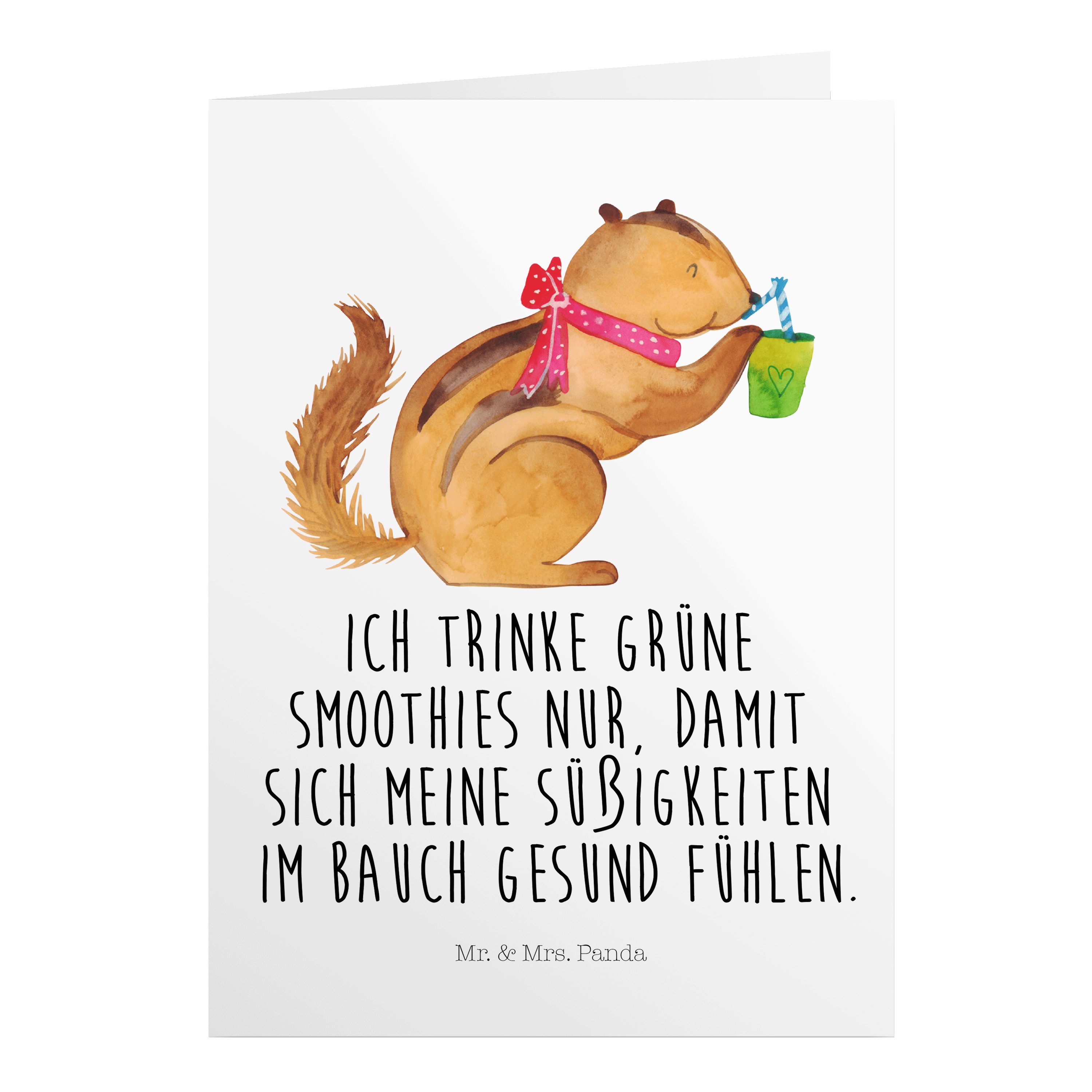 Mr. & Mrs. Panda Grußkarte »Eichhörnchen Smoothie Weiß Klappkarte