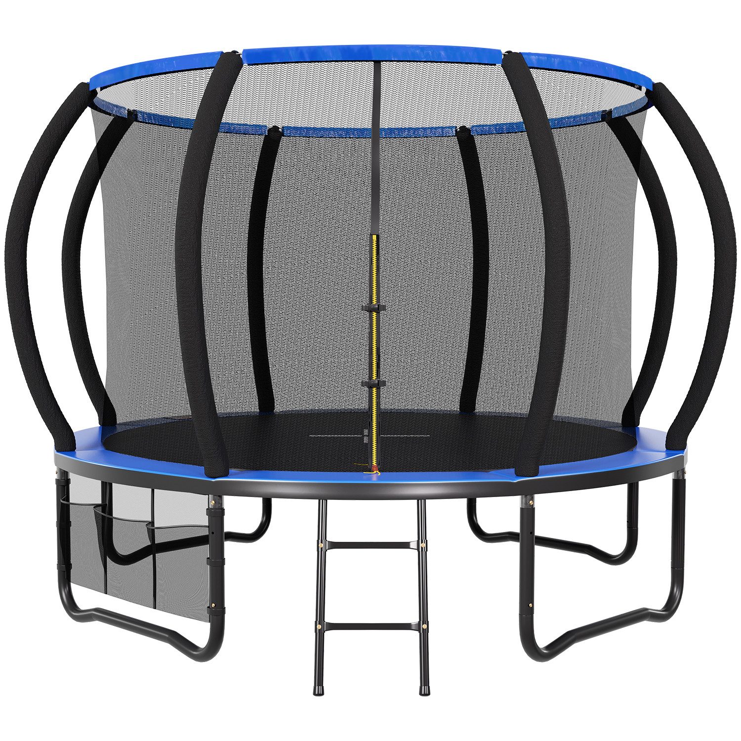 GUNJI Gartentrampolin trampolin 305/366cm, Kindertrampolin mit Sicherheitsnetz und Geländer, Ø 305 cm, (150 kg Tragfähigkeit, in den Farben schwarz und blau erhältlich, 360°-Geländer)