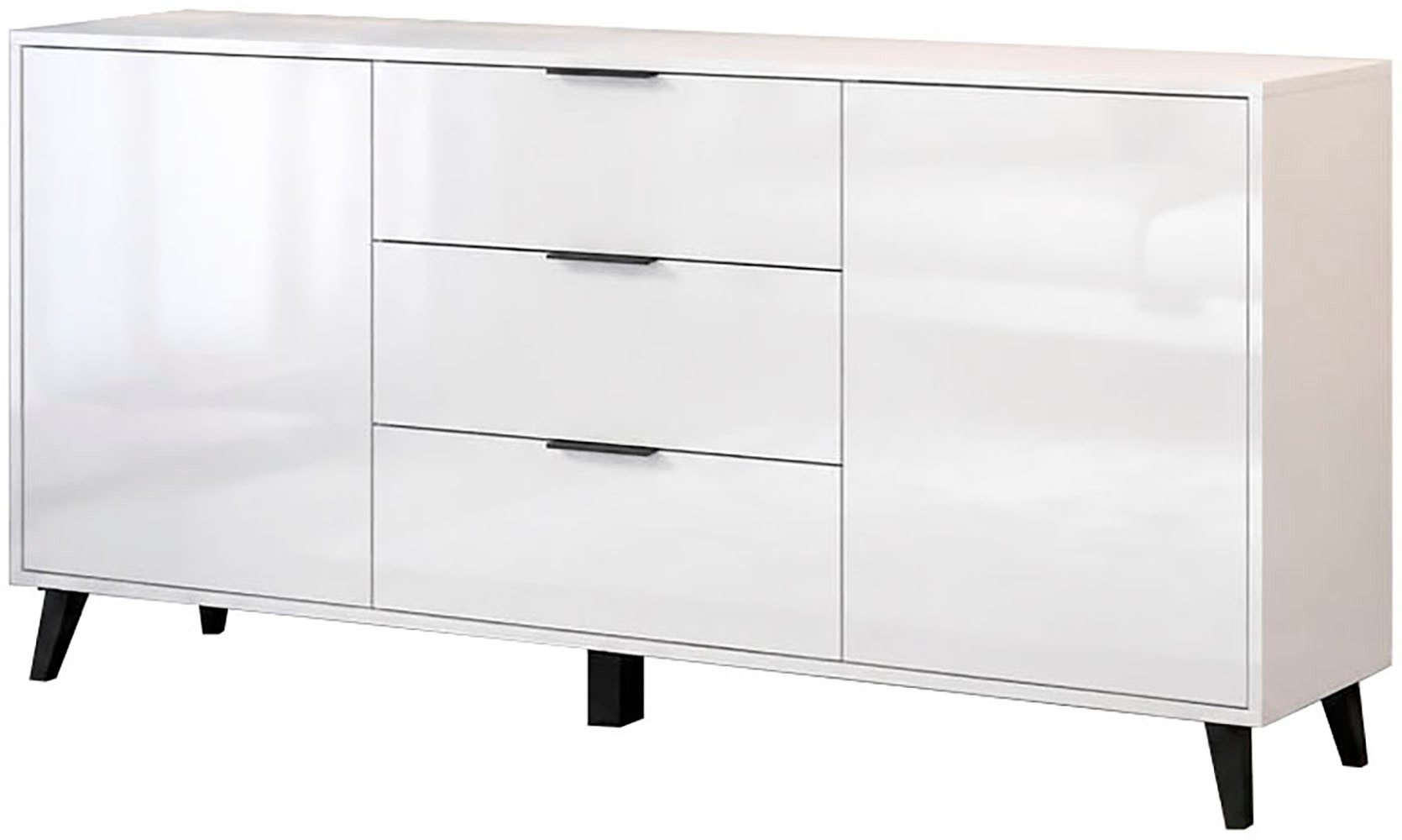 OTTO home Sideboard OSLO – Modernes Stauraummöbel mit Schubladen und Schrankfächern, Verstellbare Böden, praktische Griffe und hohe Füße vereint