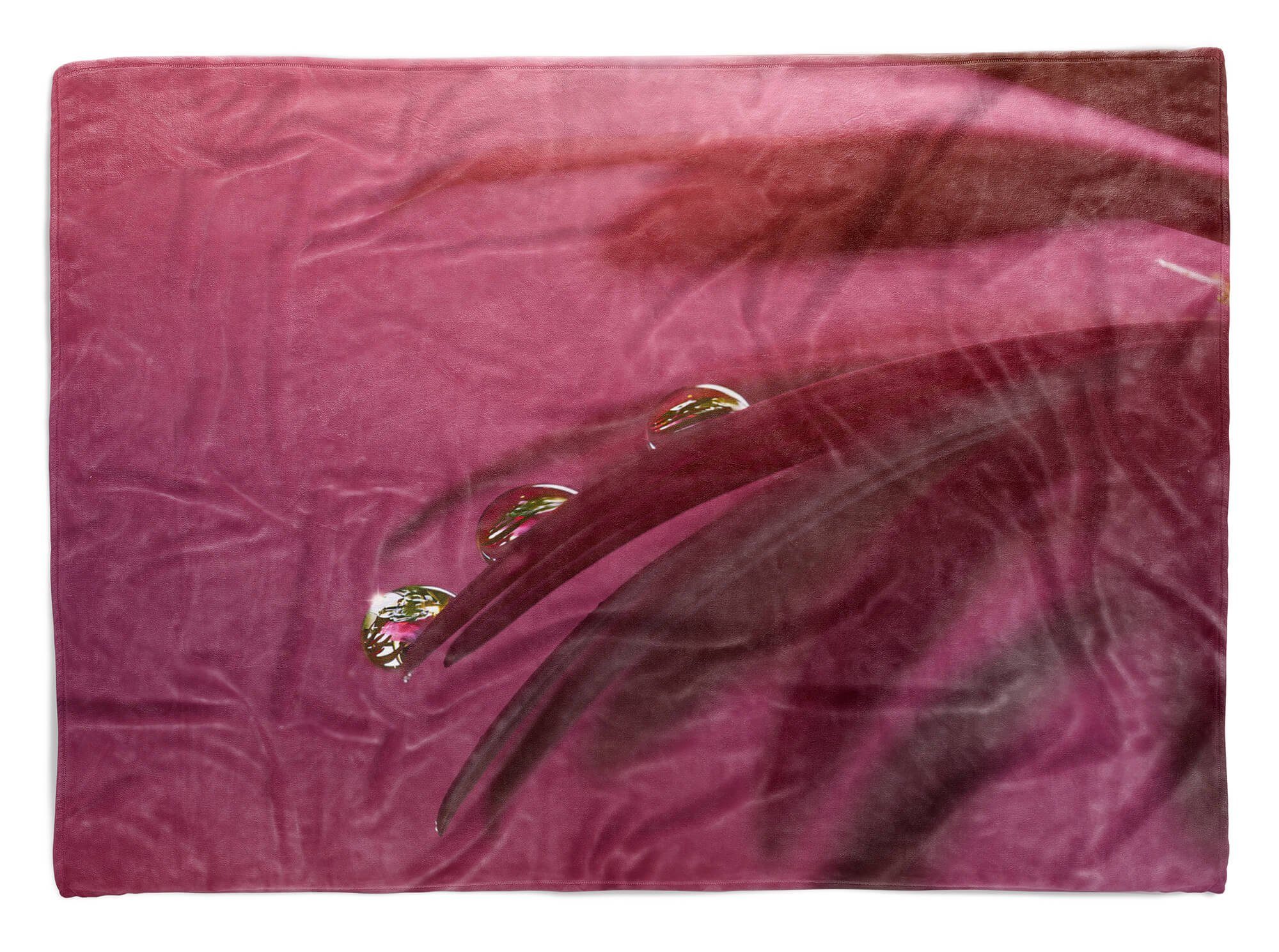 Sinus Art Handtücher Handtuch Strandhandtuch Saunatuch Kuscheldecke mit Fotomotiv Wassertropfen Rote, Baumwolle-Polyester-Mix (1-St), Handtuch