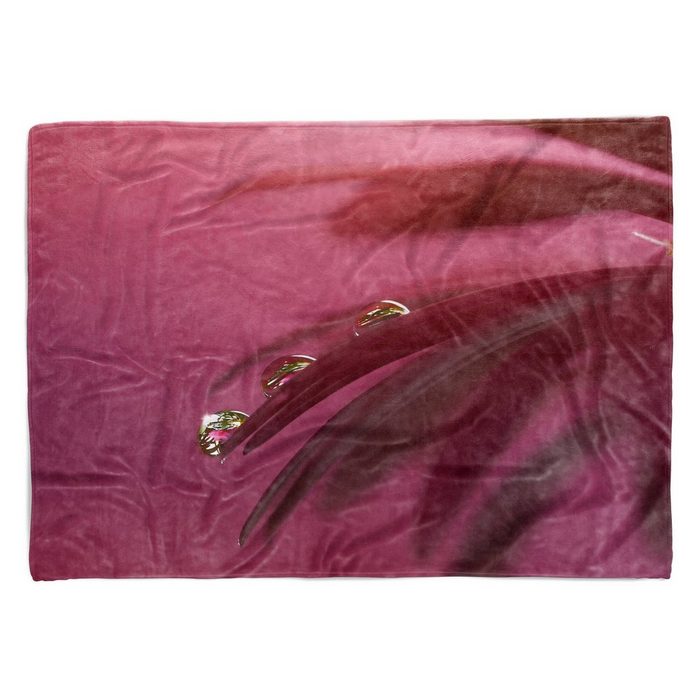 Sinus Art Handtücher Handtuch Strandhandtuch Saunatuch Kuscheldecke mit Fotomotiv Wassertropfen Rote Baumwolle-Polyester-Mix (1-St) Handtuch