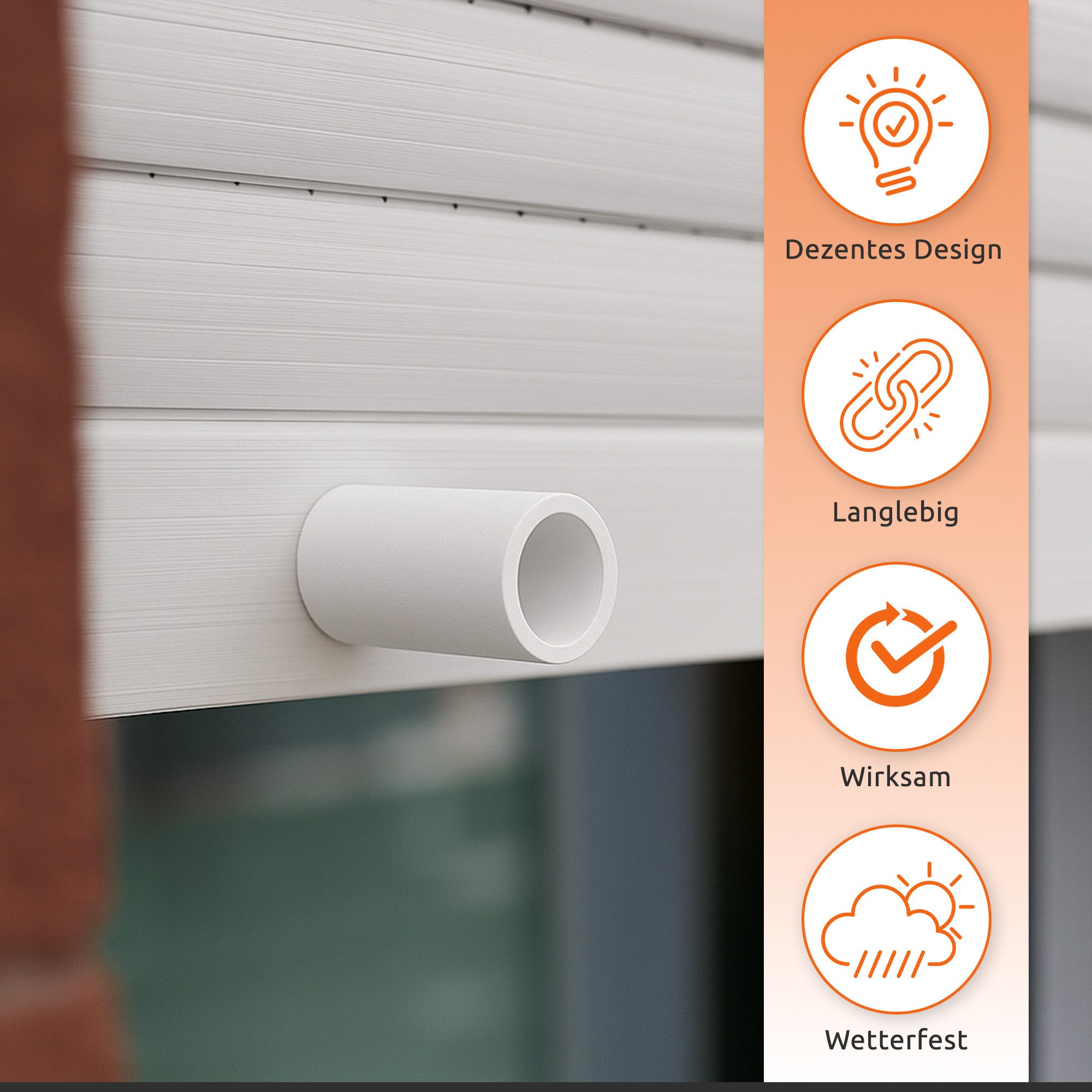 ECENCE Rollladen-Anschlagstopper 8er Set Anschlag-Puffer Weiss Stopper für 40mm, 8-St.