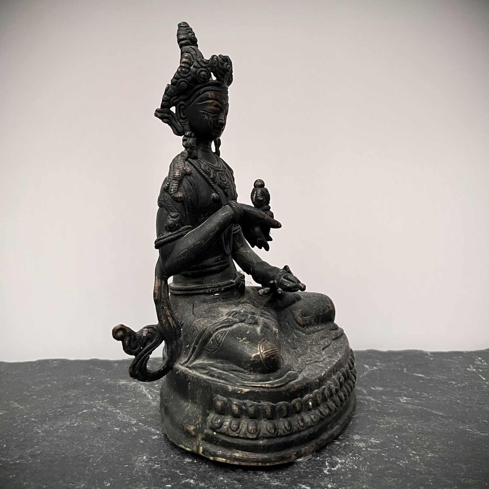 Bronze Buddhafigur Buddha Tibet Vajrasattva Asien Figur LifeStyle