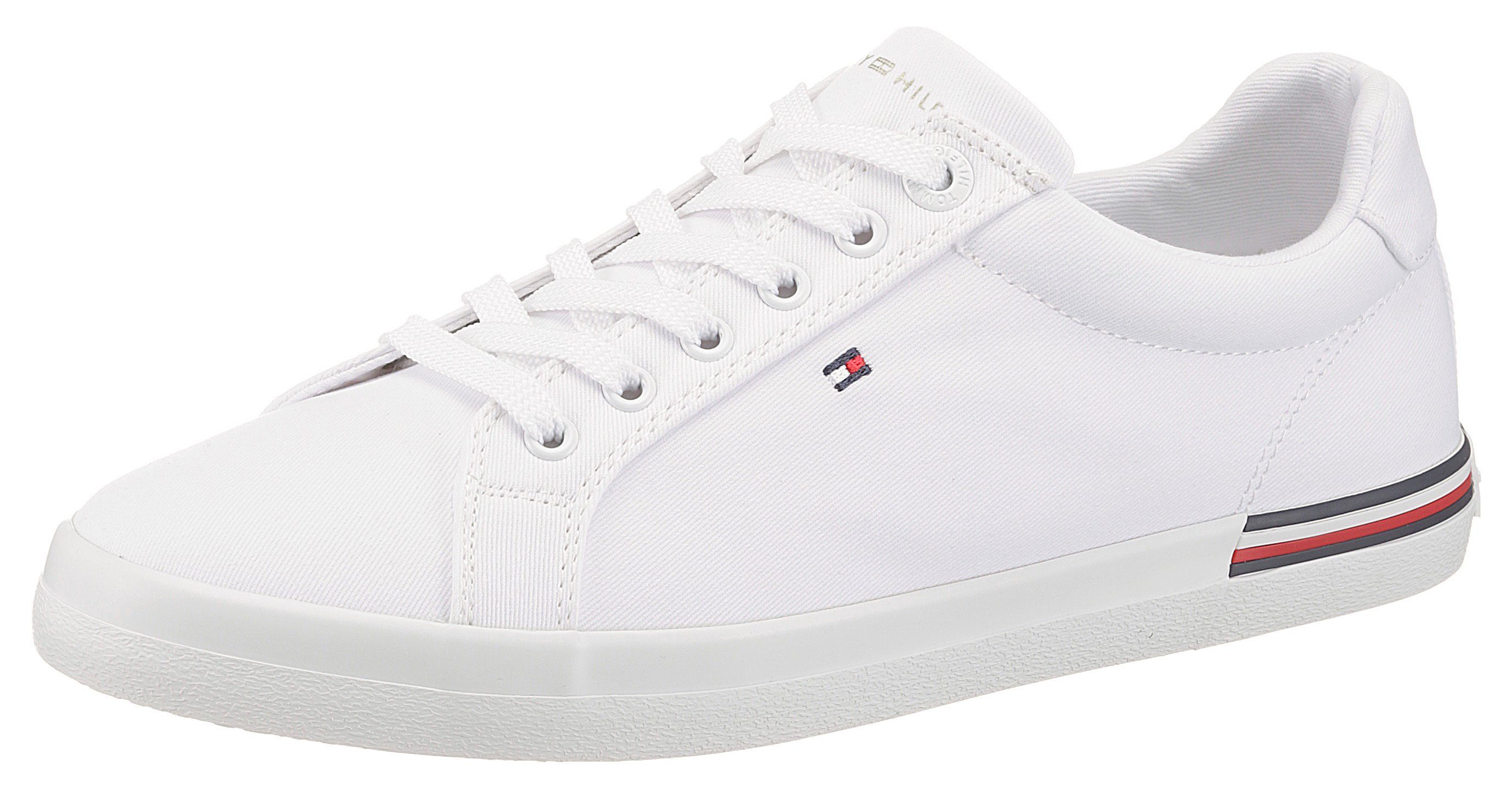 mit Hilfiger ESSENTIAL der Laufsohle Tommy weiß SNEAKER in Sneaker Streifen STRIPES