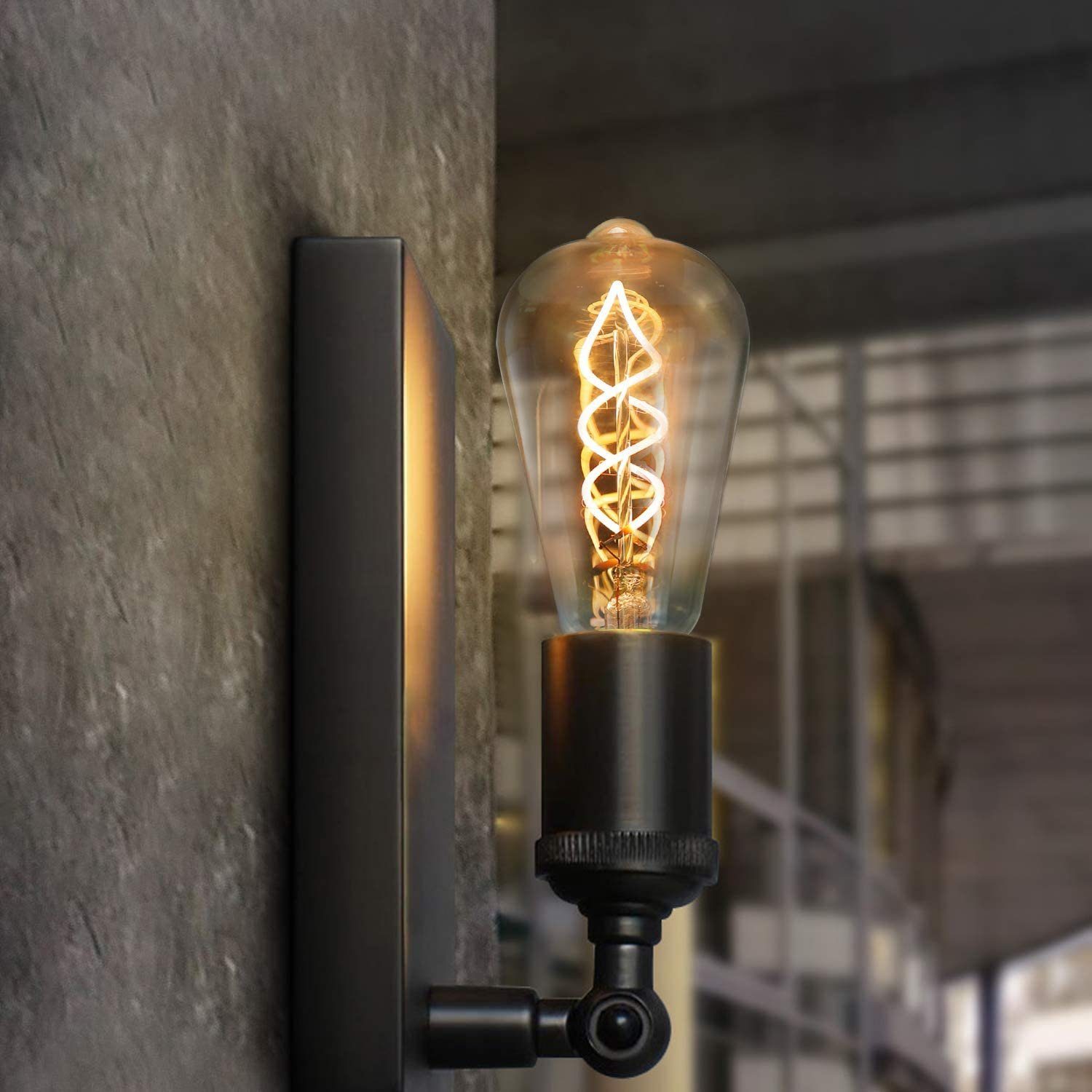 ZMH LED-Leuchtmittel LED Edison Glühbirne 1 Warmweiß Bulb, Vintage Antike ST64 E27, Glühlampe St., Dekorativ