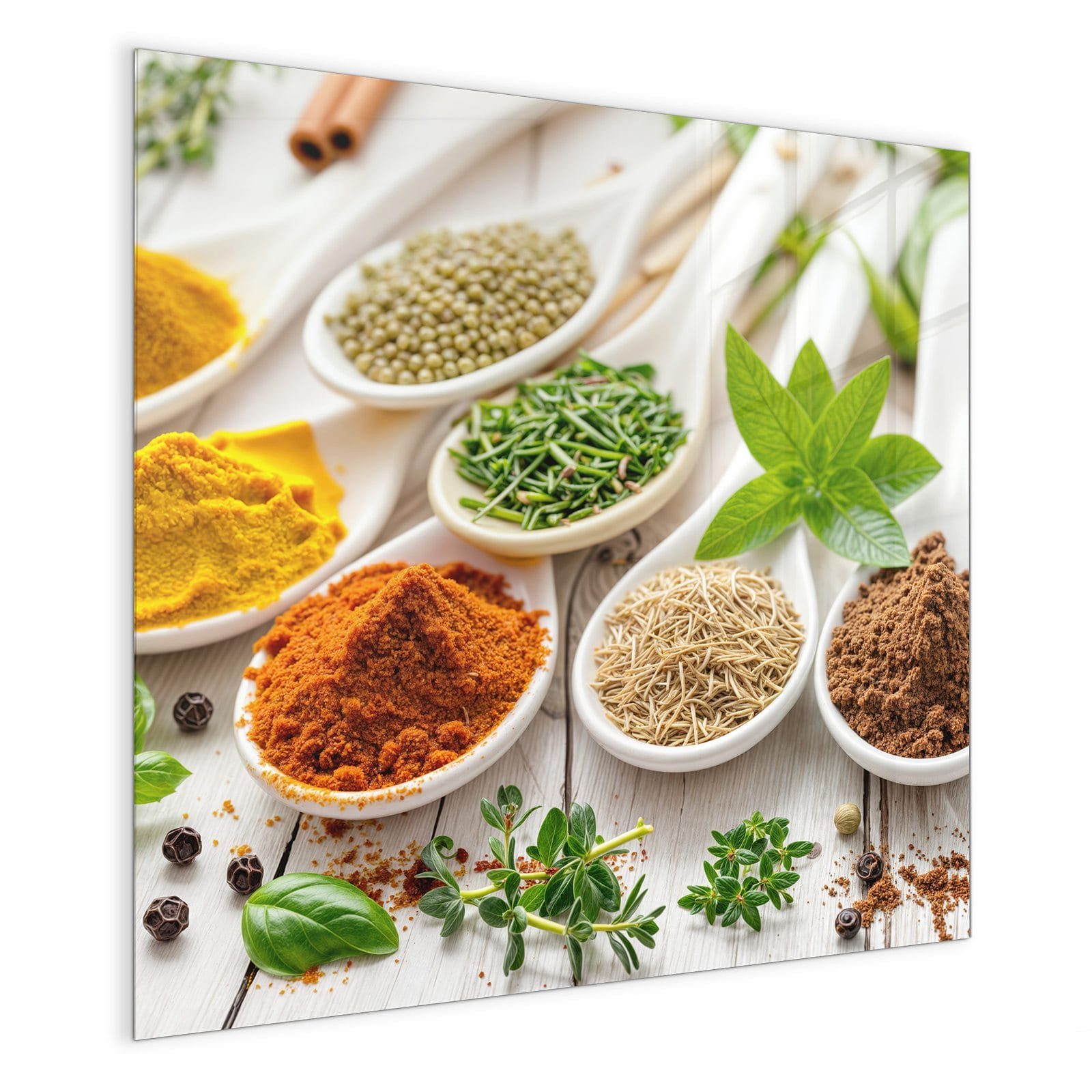 Primedeco Magnettafel Glas Gewürzvielfalt Pinnwand Whiteboard beschreibbar, günstig online kaufen