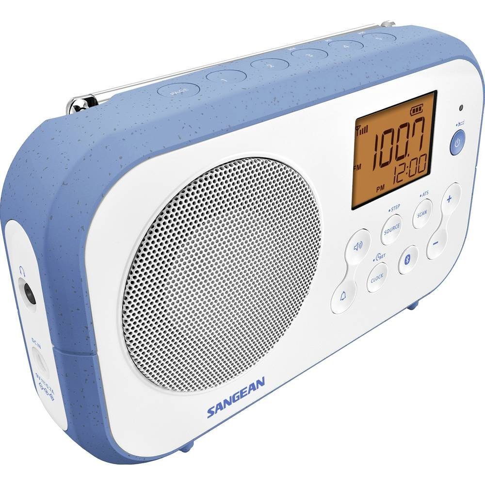 Sangean White-Blue AM/FM/Bluetooth Portable Digital Radio
