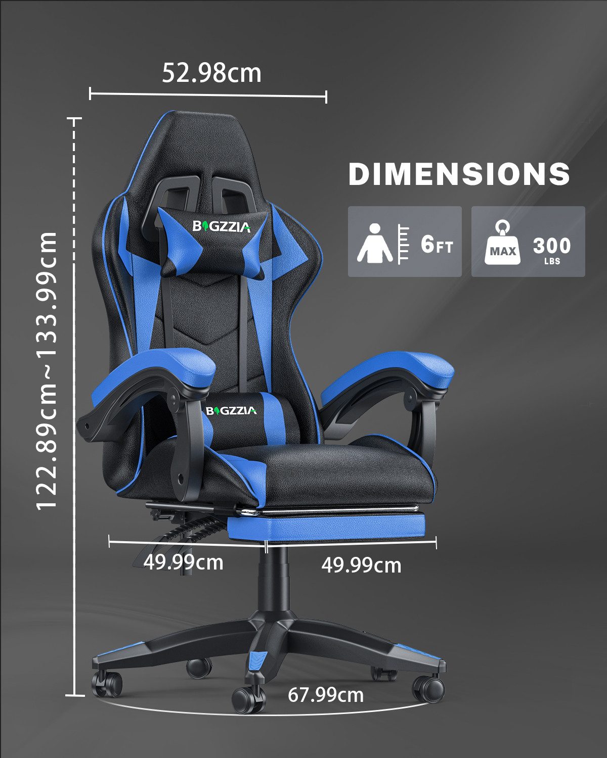 BIGZZIA Bürostuhl Gaming Stuhl mit Fußstütze günstig online kaufen