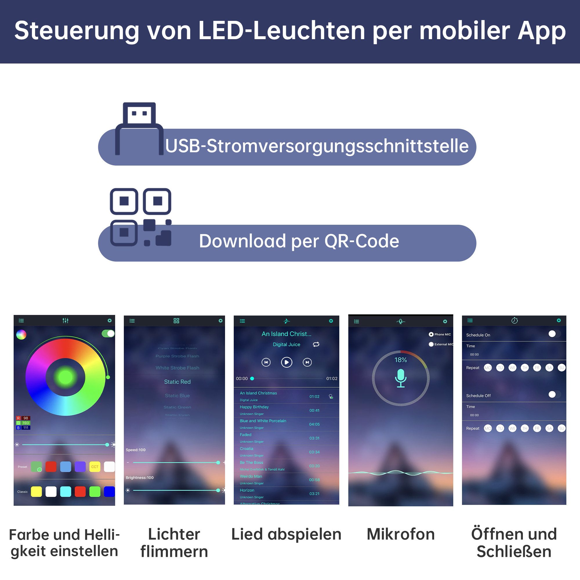 BlingBin TV-Schrank Lowboard Fernsehschrank Kommode mit LED und Stauraum (2 Packung, 1-St., 2 Schubladen, 2 seitliche Schiebetüren,Lamellenfront und Metallfüßen) 50 kg Belastbarkeit,Landhausstil Sideboard für Wohnzimmer,Schlafzimmer