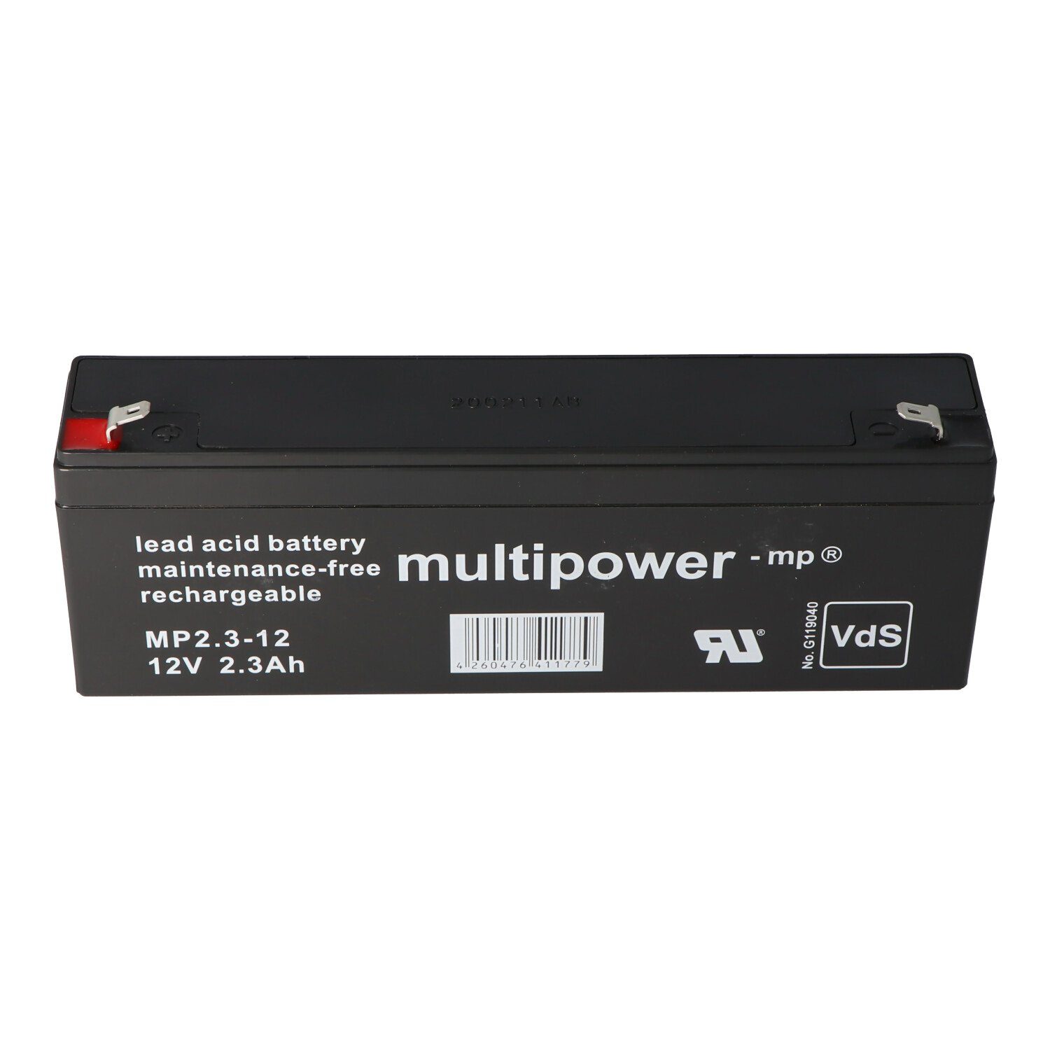 Multipower (12,0 4,8mm Akku MP2.3-12 Stecker, Blei mAh 2300 V) Multipowe Akku, Multipower Faston früher