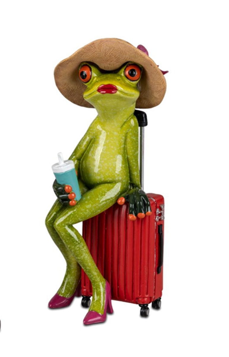 formano Dekofigur Frosch Lady auf Tour mit Hut 19 cm Froschfigur (1 St)