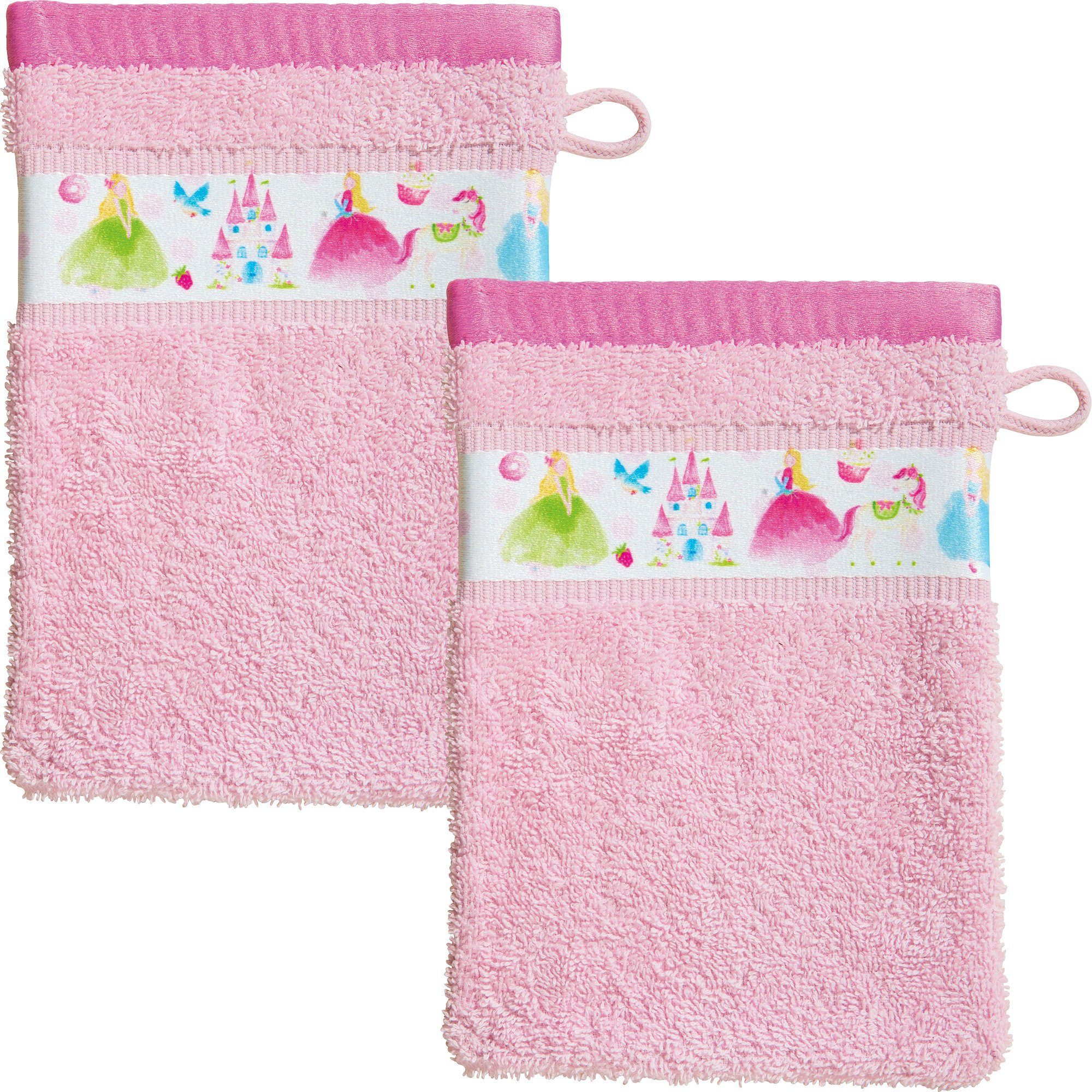 Erwin Müller Waschhandschuh Kinder-Waschhandschuh 2er-Pack, Walk-Frottier Motiv