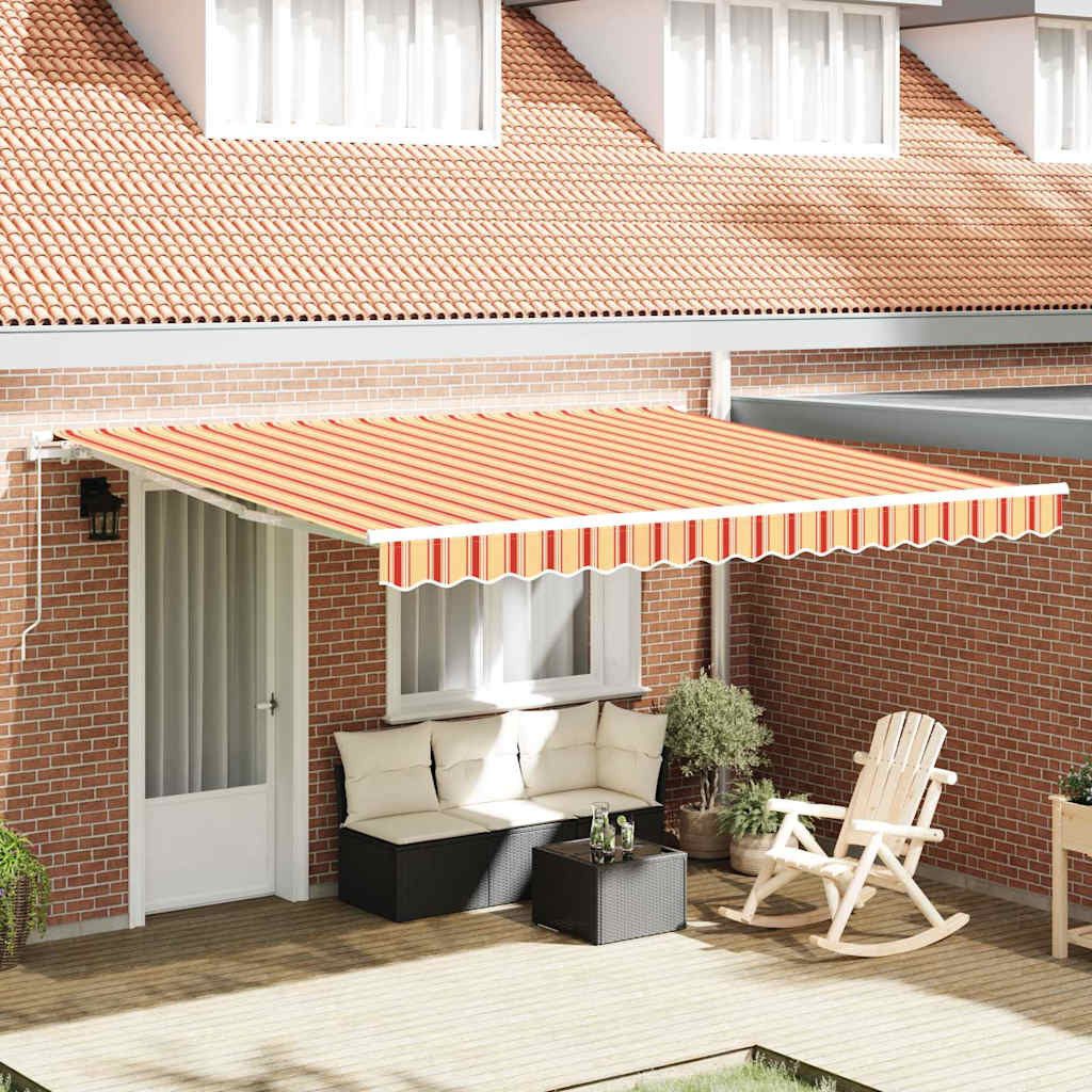 vidaXL Markise Ausziehbare Markise Gelb und Orange 400 x 300 cm (1-St)
