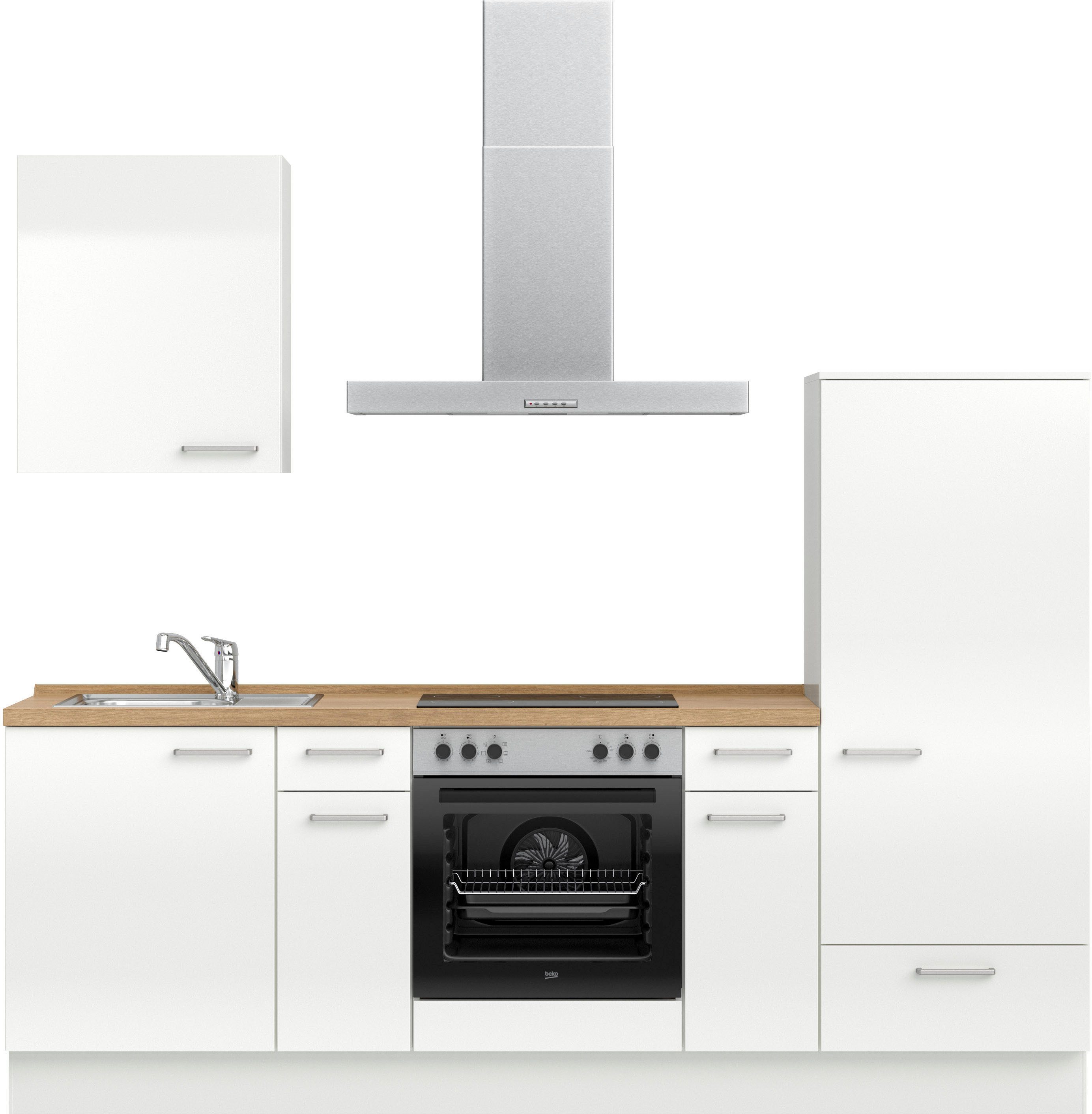 nobilia® Küchenzeile "Flash I", NEU: individuell anpassbar mit gratis Profi-Beratung, vormontiert, Breite 240 cm, Ausrichtung wählbar, wahlw. mit E-Geräten