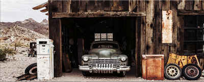 artissimo Glasbild Glasbild XXL 125x50 cm Bild aus Glas Wandbild groß Männer-Bild Auto, Vintage Wall Art: Oldtimer