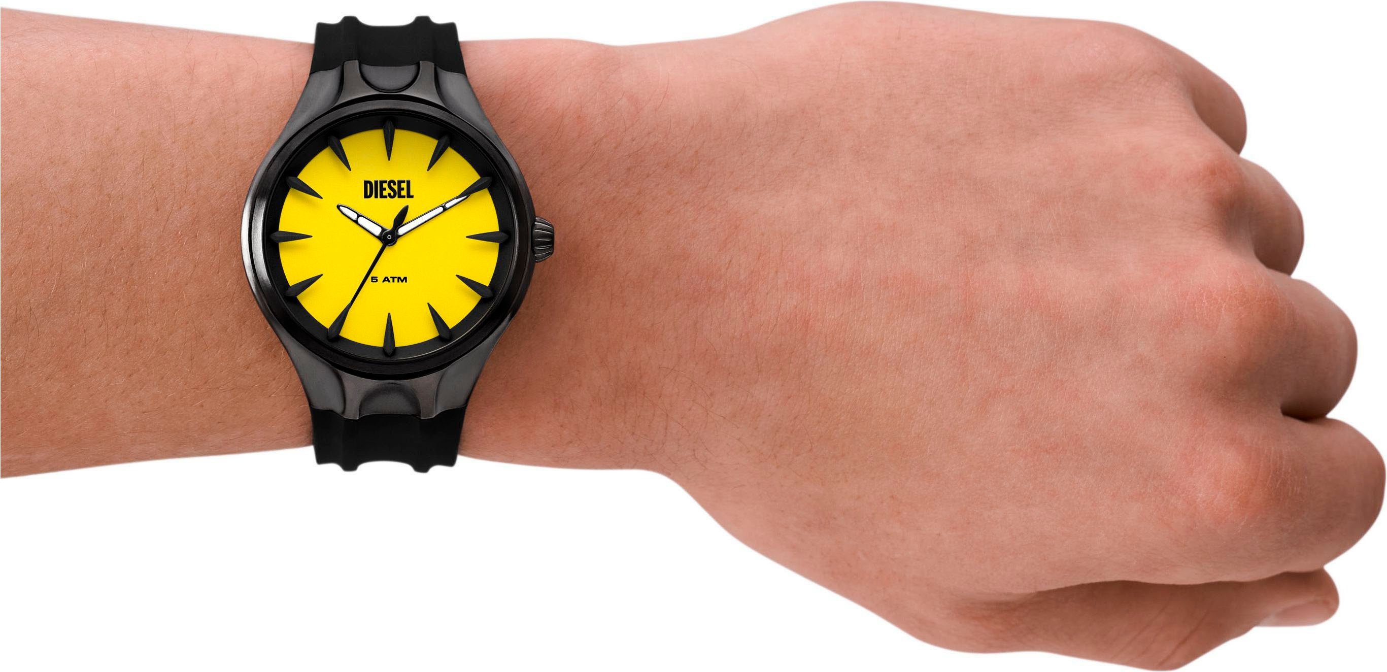 Diesel Quarzuhr STREAMLINE DZ2201, Armbanduhr, Herrenuhr, Silikonarmband