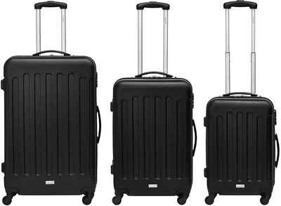 Packenger Trolleyset Travelstar, 4 Rollen, (3 tlg), Reiseset klein mittel groß Gepäckset Hartschallentrolleys