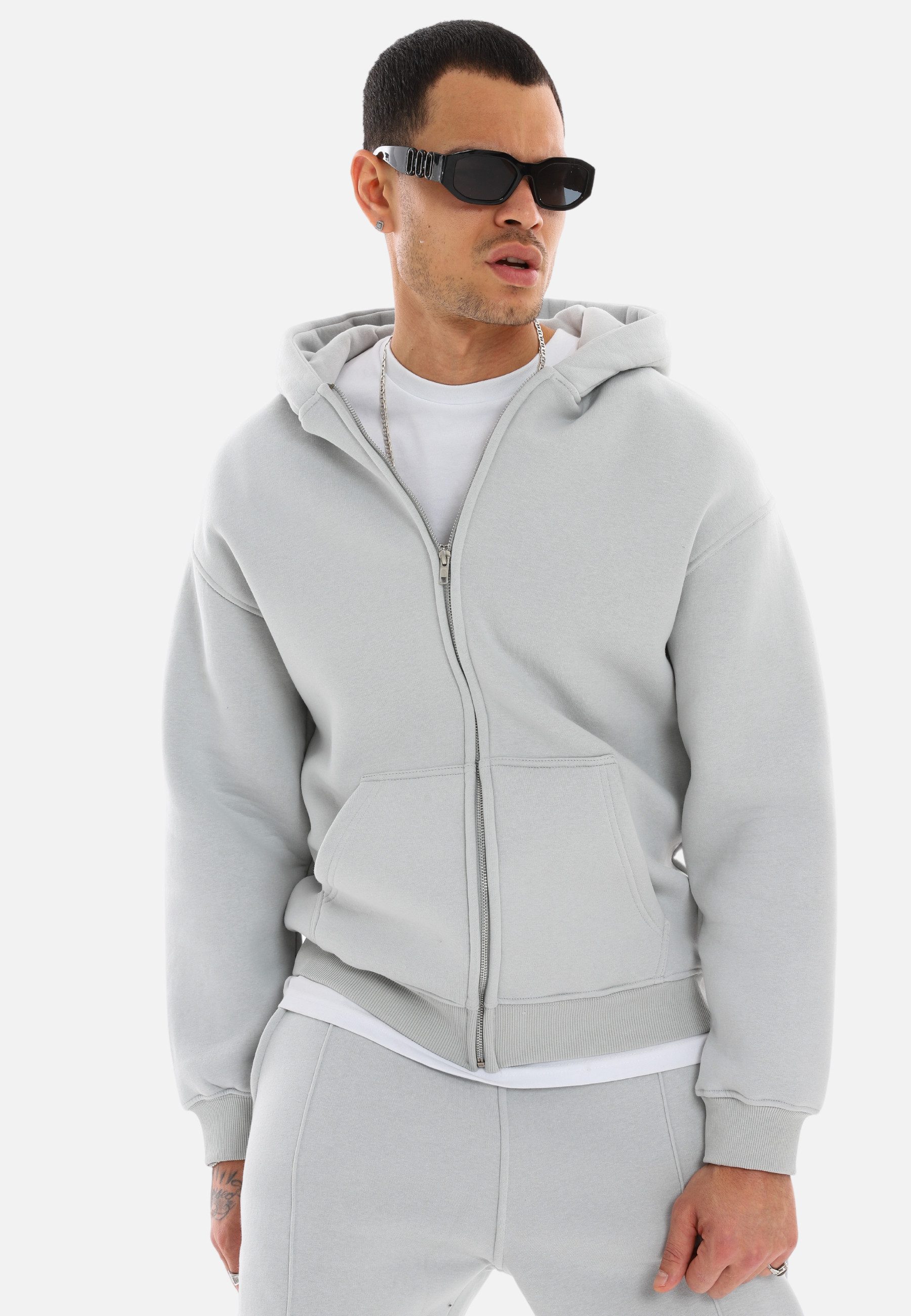 COFI Casuals Sweatjacke Basic Oversized Zip-Hoodie, Premium Herren & Damen Sweat-Jacke