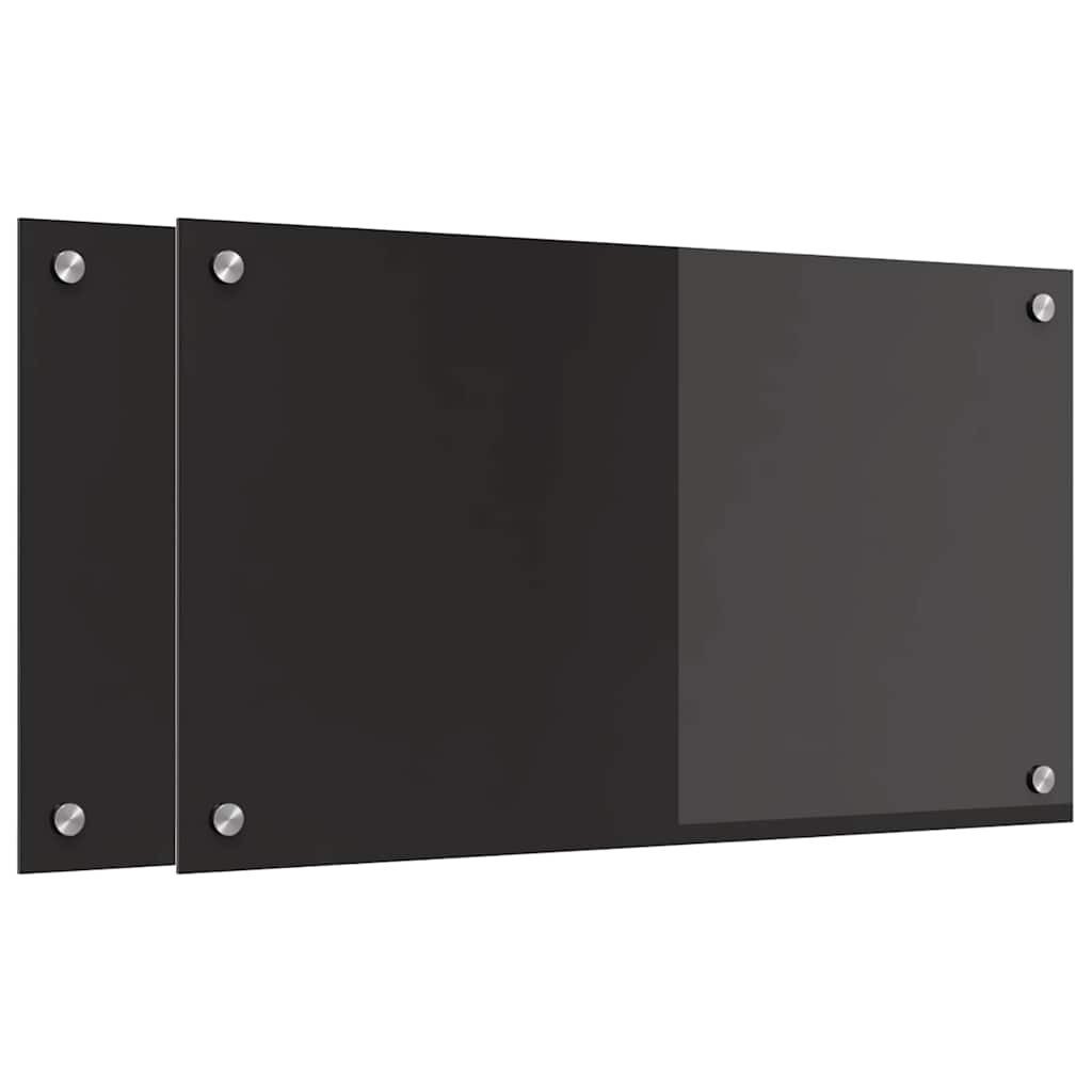 vidaXL Küchenrückwand 70 x 40 cm Spritzschutz Küchenrückwand Schwarz 70x40x08 cm Gehärtetes
