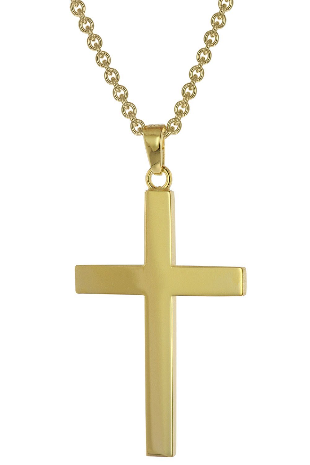 trendor Kette mit Anhänger Kreuz-Anhänger Gold auf Silber 925