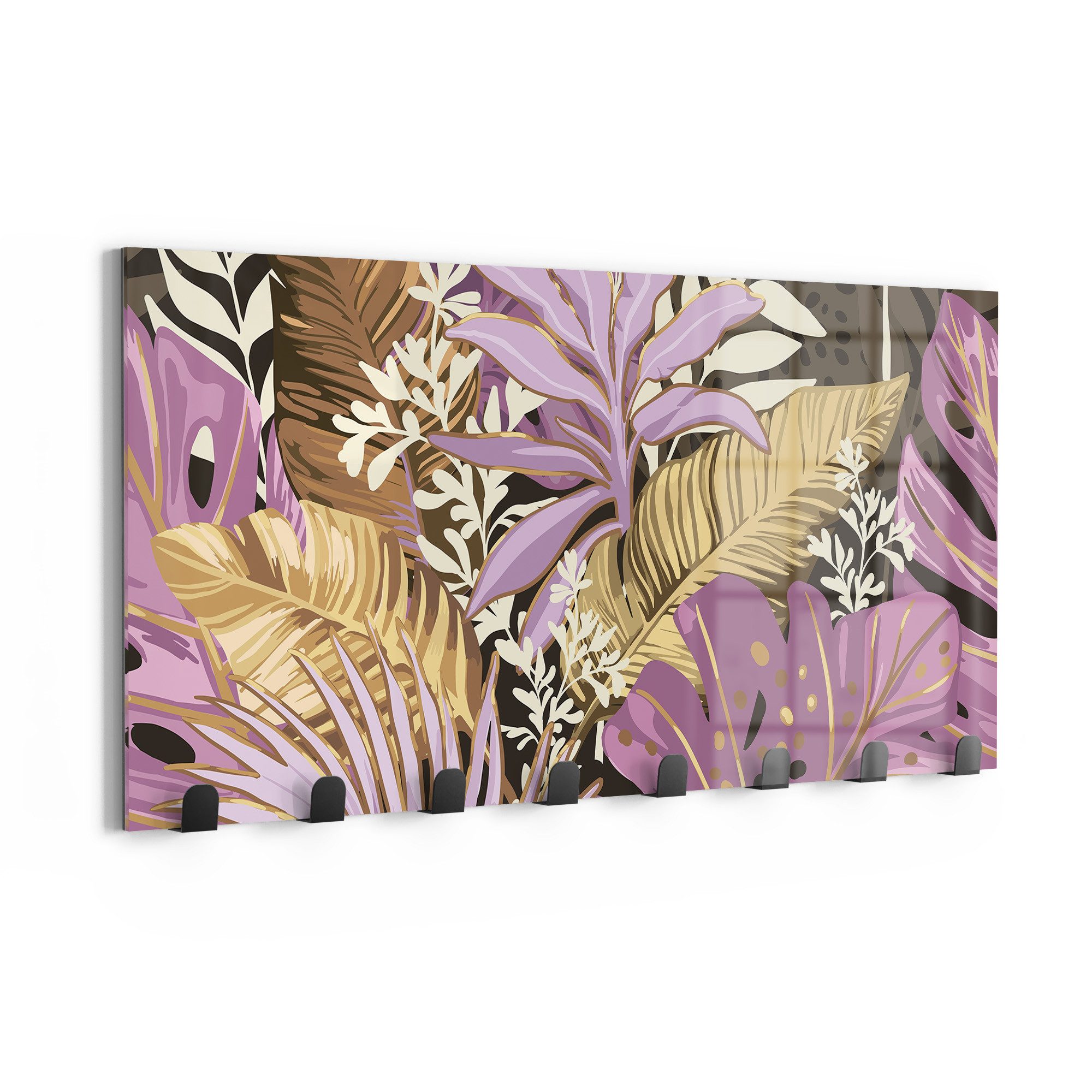 DEQORI Гачок для одягу 'Tropisches Juwel', Glas Garderobe Paneel magnetisch beschreibbar