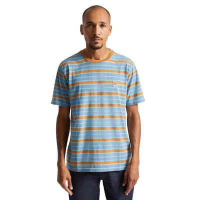 Brixton T-Shirt »Hilt Multi Stripe S/S Knit - slate blue/lion sun w«