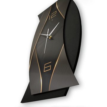 Kreative Feder Wanduhr 3D Designer-WANDUHR Dark Elegance (ohne Ticken; Funk- oder Quarzuhrwerk; elegant, außergewöhnlich, modern)