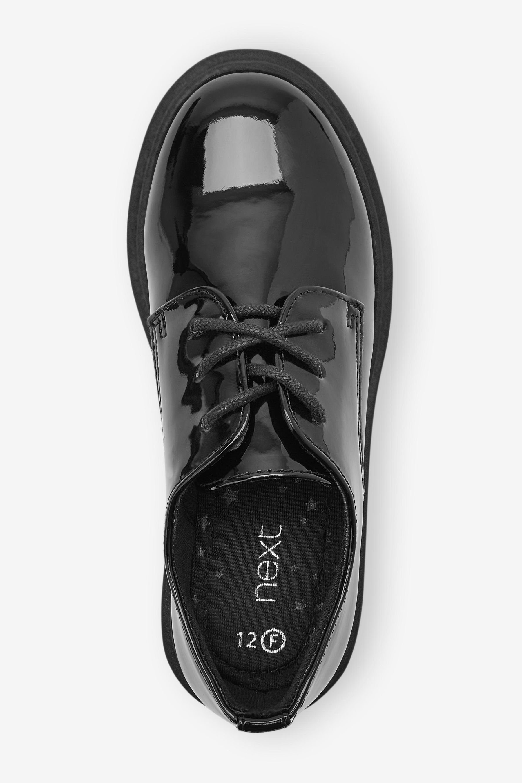 Black die Schnürschuhe (1-tlg) Next Patent für Schule Schnürschuh