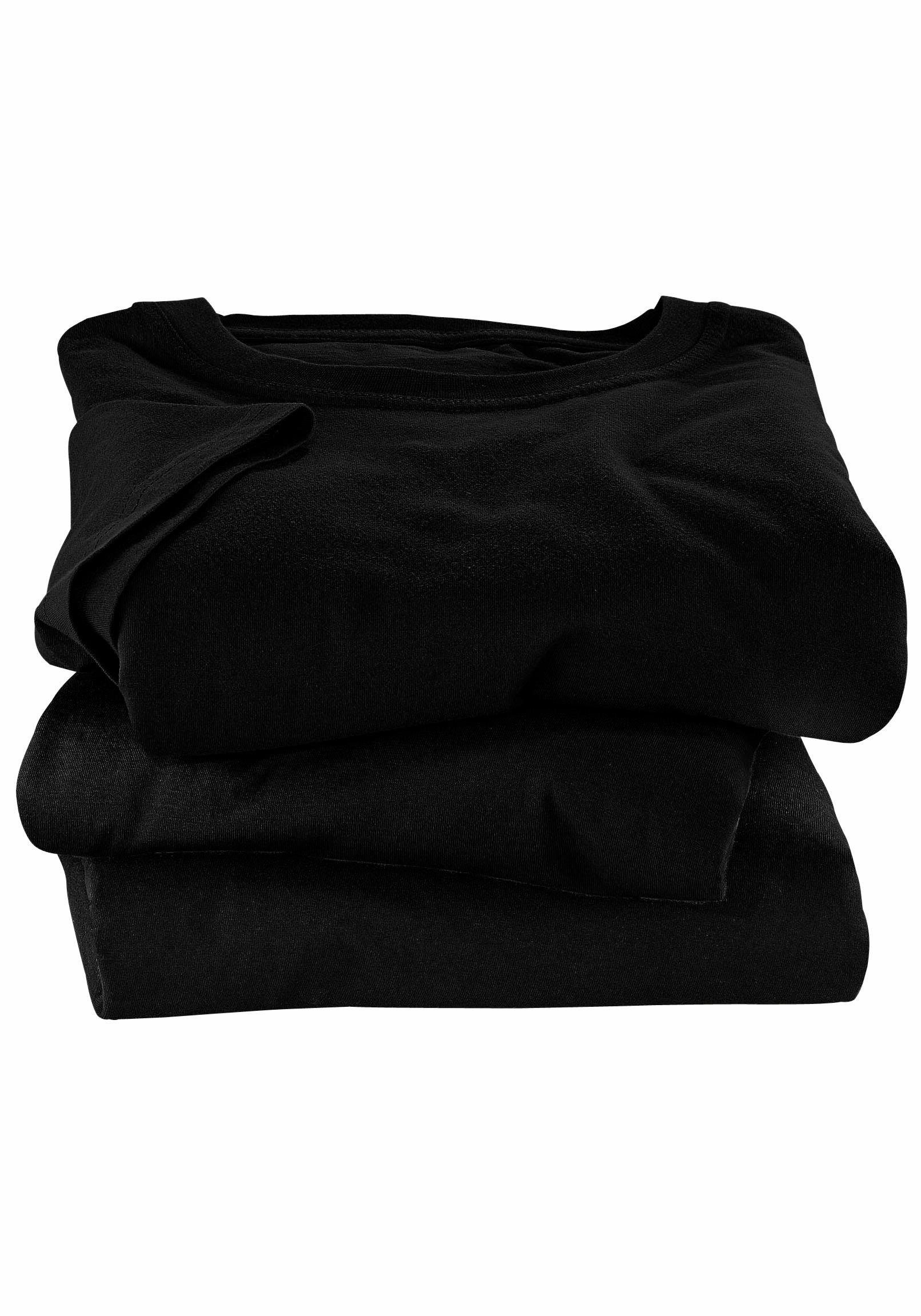 H.I.S T-Shirt (Packung, 3-tlg) aus perfekt schwarz Baumwolle Unterziehshirt als